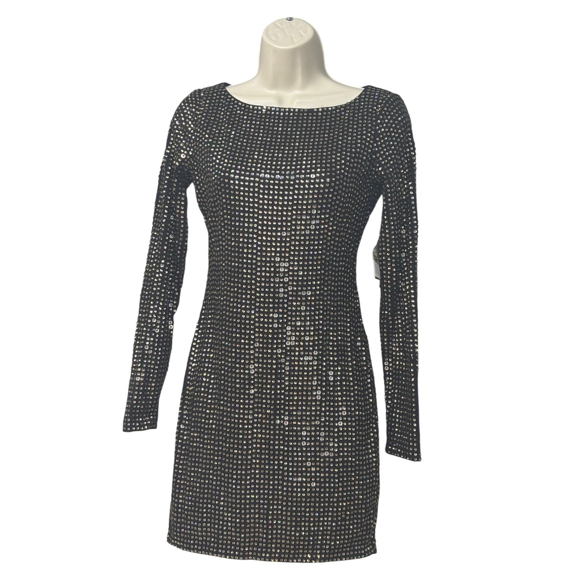 Guess GUESS Beatriz Backless Sequin Dress, Black/Gold, XS Size XS / US 0-2 / IT 36-38 - 2 Thumbnail