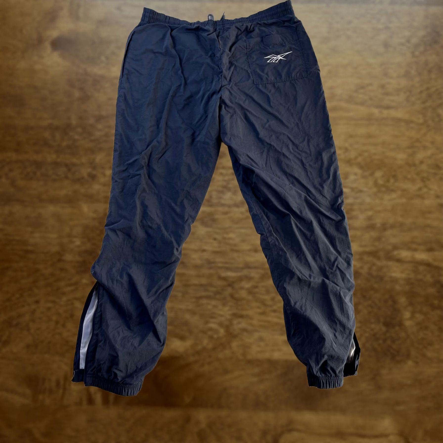 Reebok VINTAGE Reebok Track Pants Mens M Blue Nylon Lined Zip Cuff Athletic Size US 31 - 1 Thumbnail