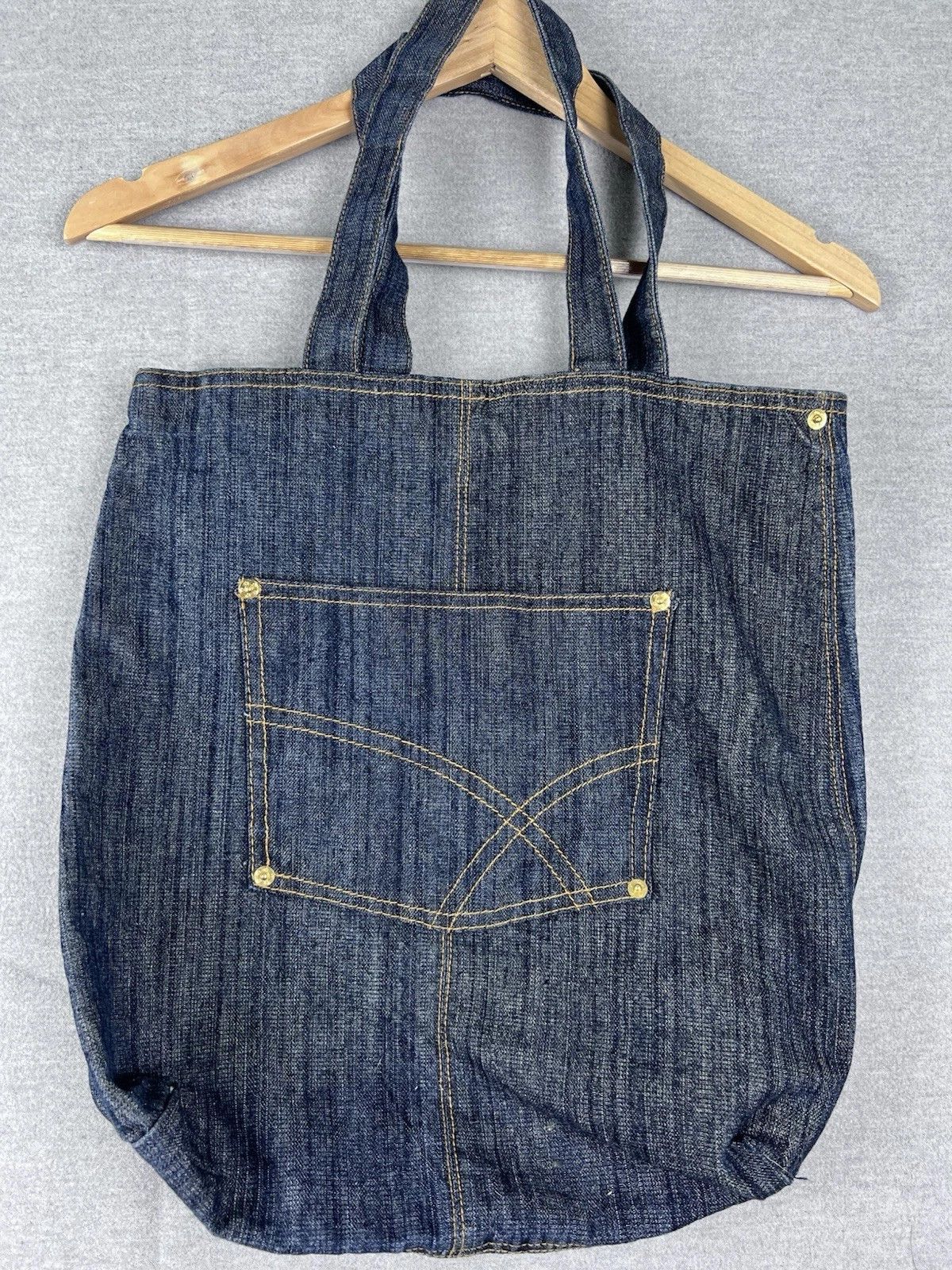 Vintage Vintage Selvedge Denim Tote Bag | 1960s–1970s Workwear Style Size ONE SIZE - 1 Thumbnail