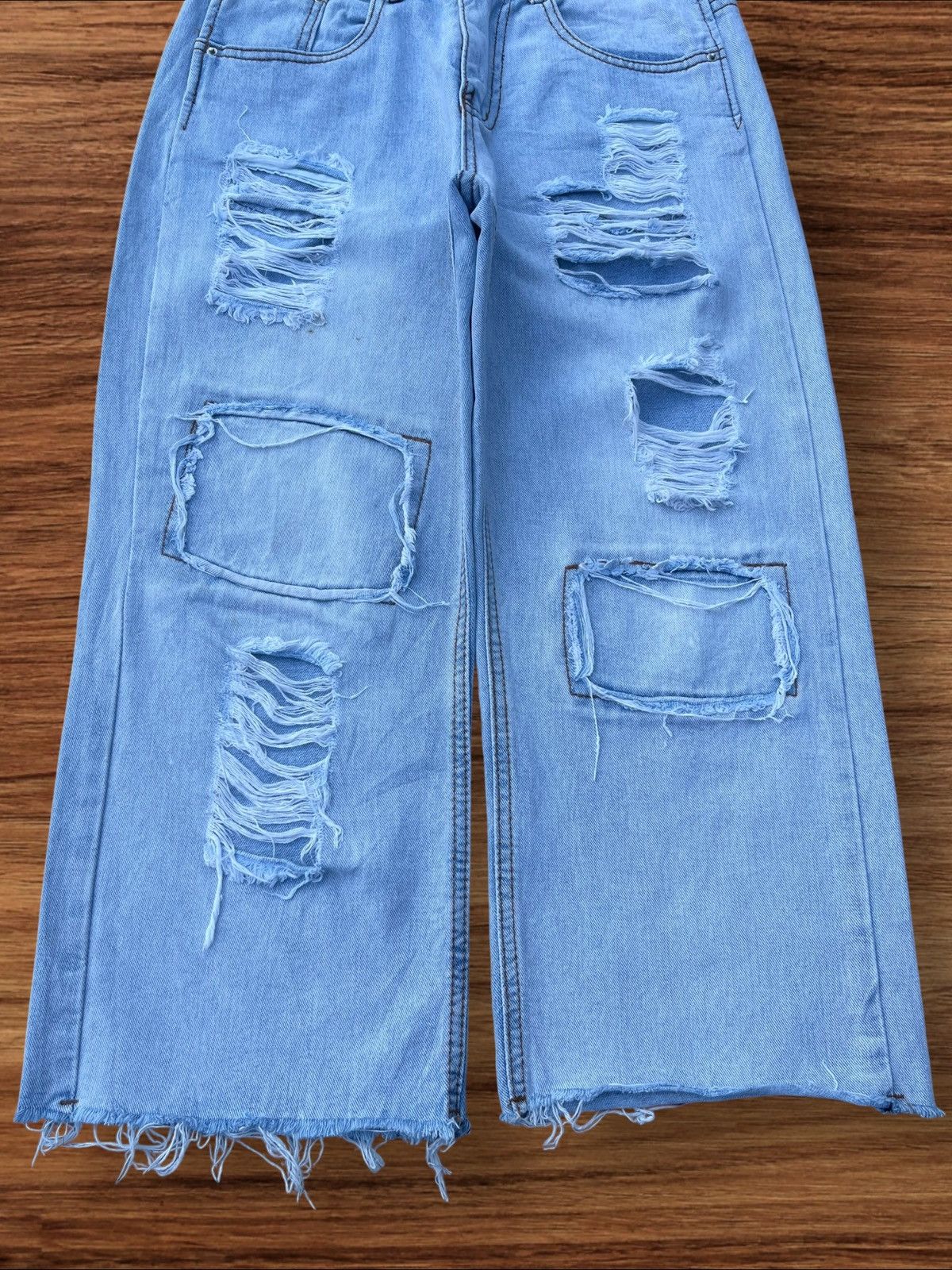 Designer × Japanese Brand Vintage Japanese Brand Blue Washed Distressed Patches Shorts Size US 28 / EU 44 - 5 Thumbnail