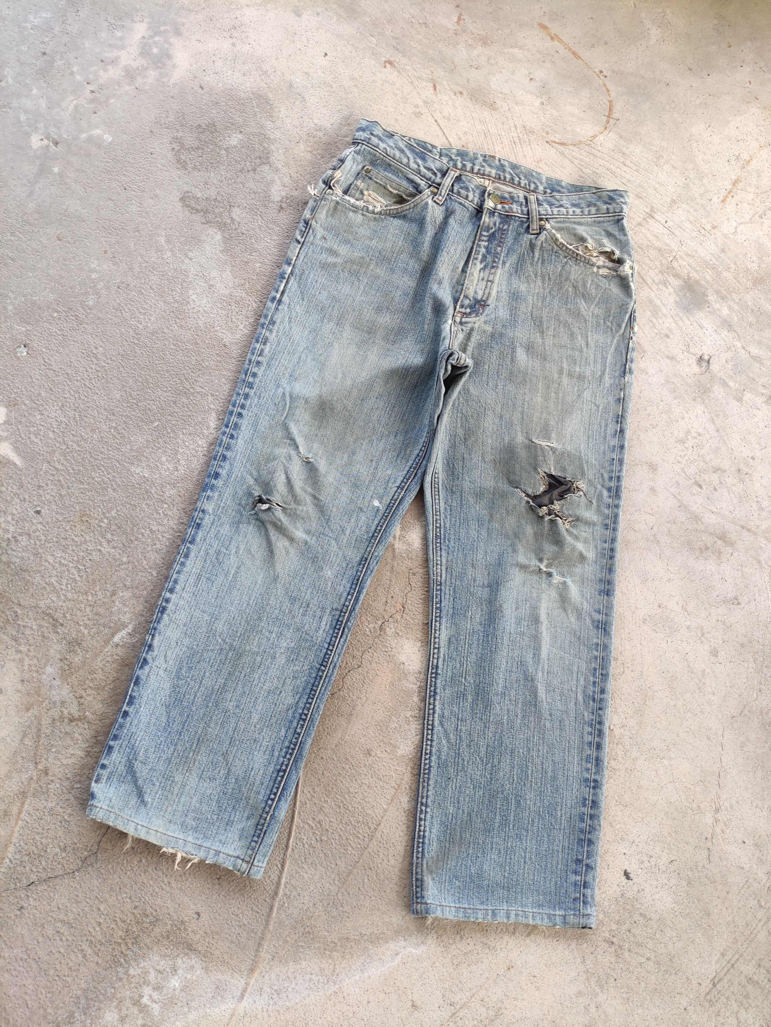 Lee Vintage Lee Japan Jean Distressed Faded Denim Pants Size US 31 - 2 Thumbnail