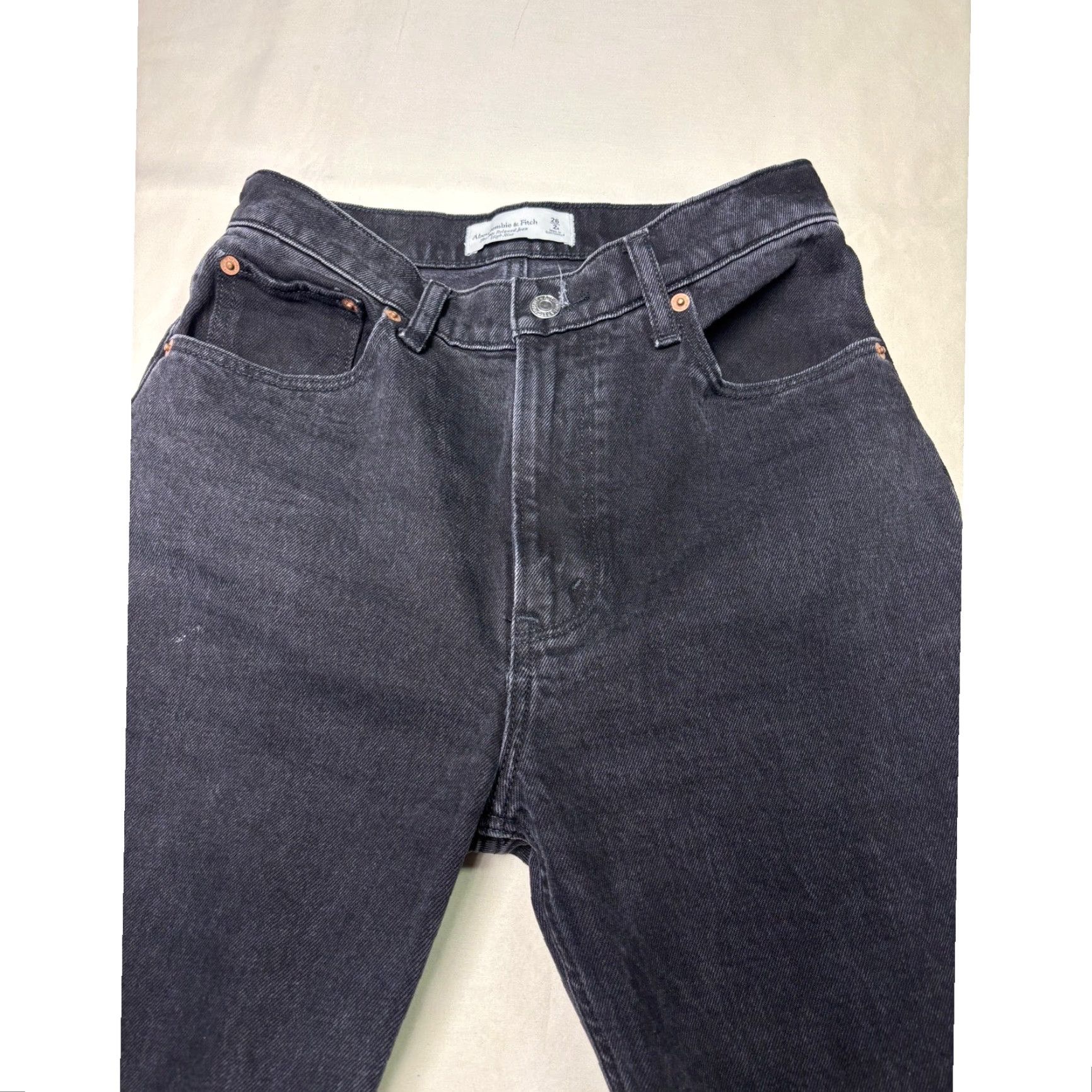 Abercrombie & Fitch Abercrombie & Fitch Jeans 90s Relaxed High Rise Split Hem Black 26X31 Womens Size 26" / US 2 / IT 38 - 2 Thumbnail