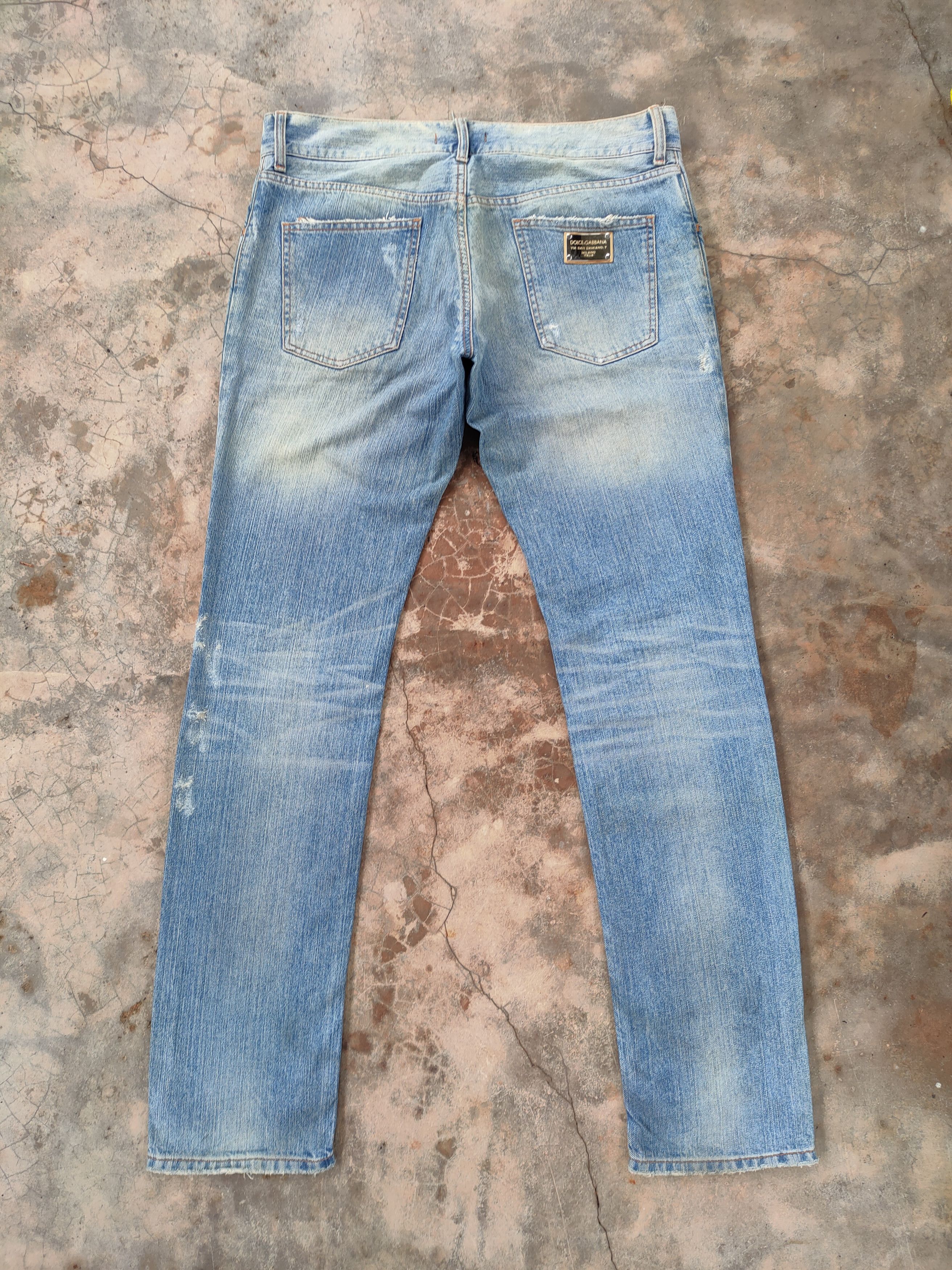 Dolce & Gabbana VINTAGE DOLCE & GABBANA RIPPED FADED DENIM JEANS PANTS Size US 37 - 13 Thumbnail