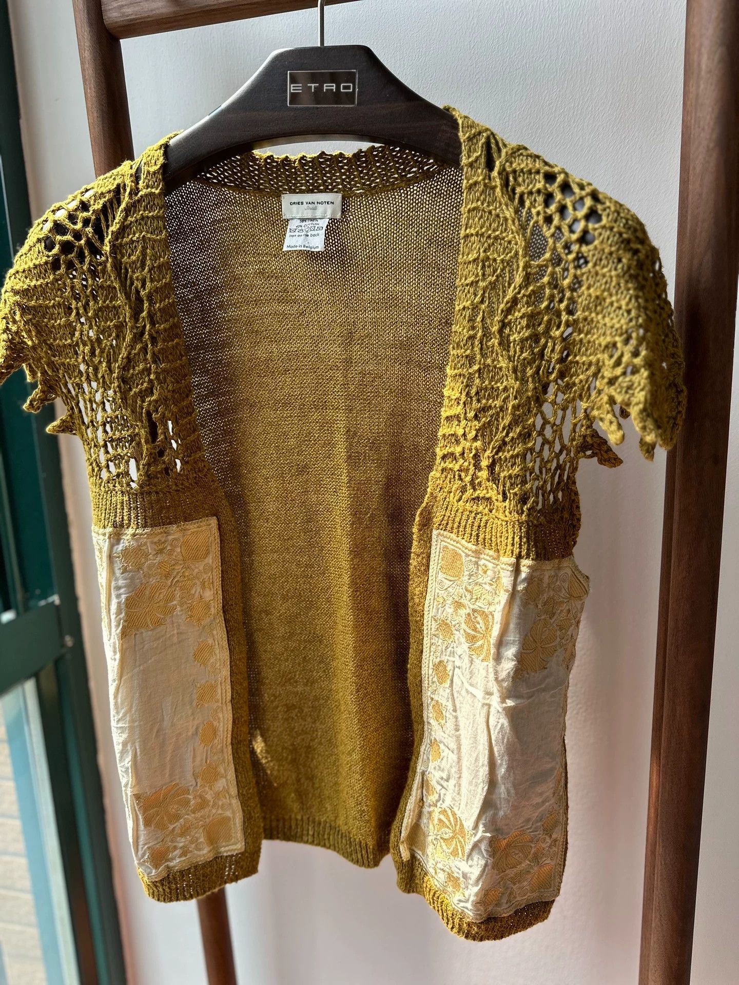 Dries Van Noten DVN 95 New Vintage Knit Cardigan S Gold Embroidery Size S / US 4 / IT 40 - 1 Thumbnail
