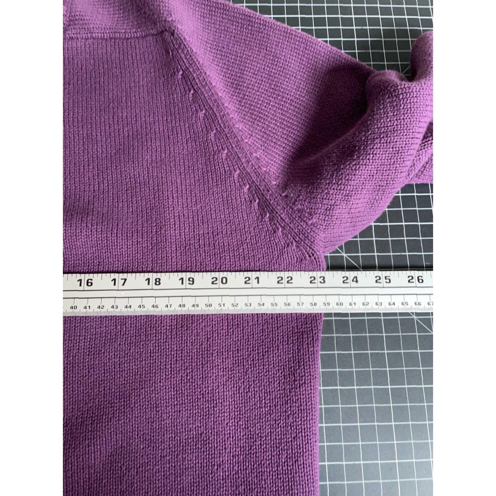 Lands' End Lands' End Sweater Mens Large Purple Cotton Knit Japan Made 90s Preppy Chunky-Knit Pullover Crew Neck Heavyweight Vintage Regular Size US L / EU 52-54 / 3 - 5 Thumbnail