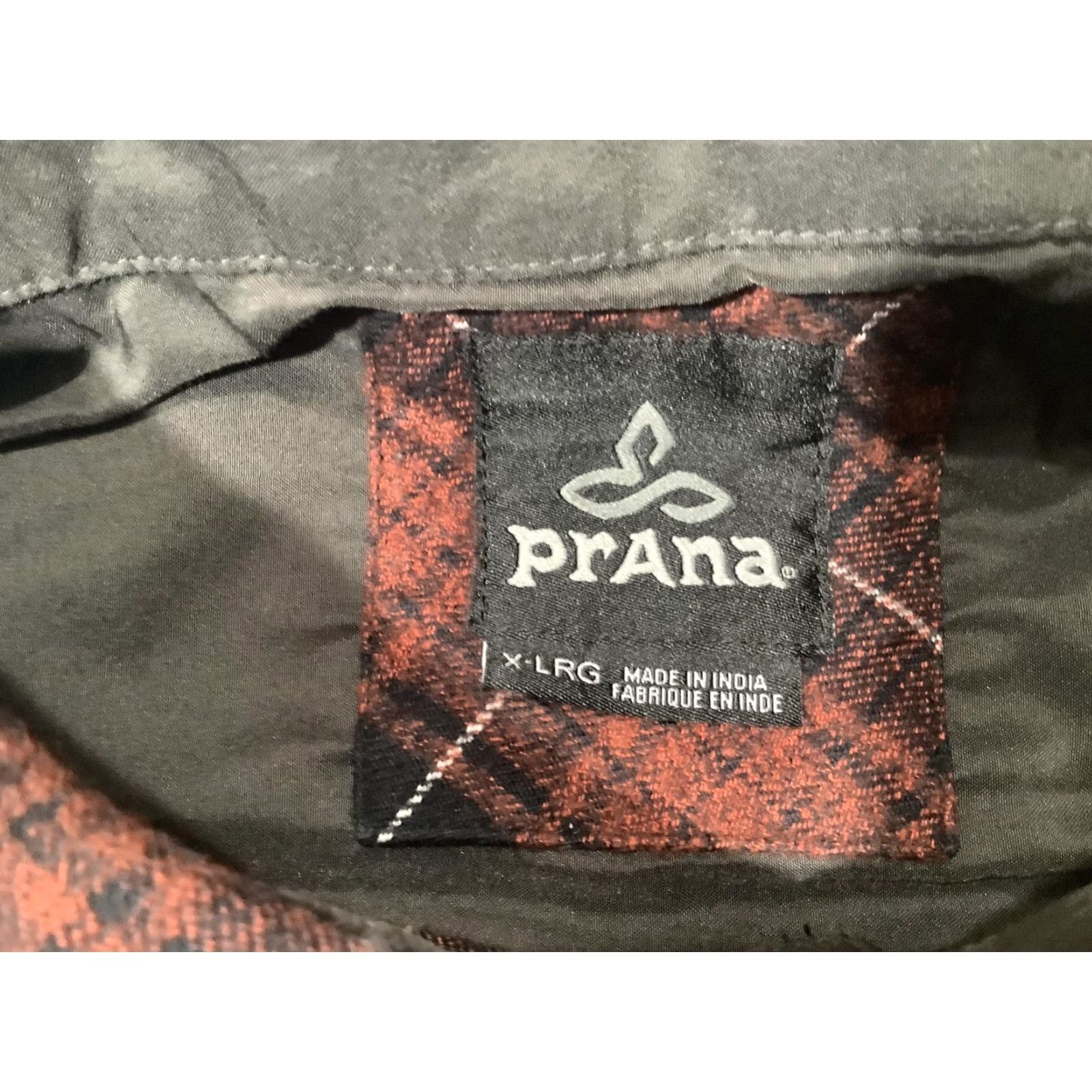 Prana prAna Shirt Mens XL Red Black Plaid Flannel Button Up Long Sleeve Organic Cotton Size US XL / EU 56 / 4 - 6 Thumbnail