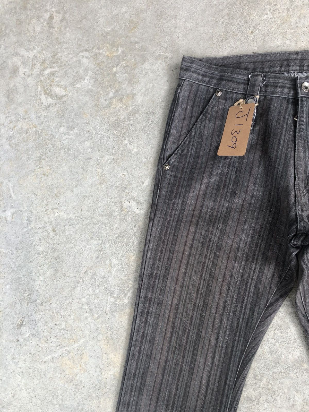 semanticdesign Japanese Semantic Design Flared Distressed Hickory Stripe Size US 29 - 4 Thumbnail