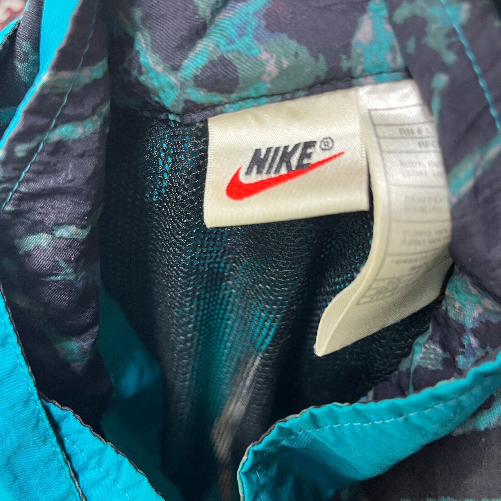 Nike × Vintage Vintage 90s Nike Tonal Swoosh Jacket Womens Med Teal Anorak Size M / US 6-8 / IT 42-44 - 14 Thumbnail
