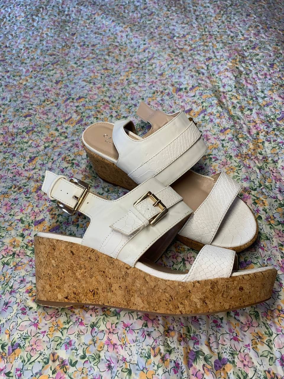 Kurt Geiger Kurt Geiger Carvela white leather women's platform sandals Size US 8.5 / IT 38.5 - 2 Thumbnail