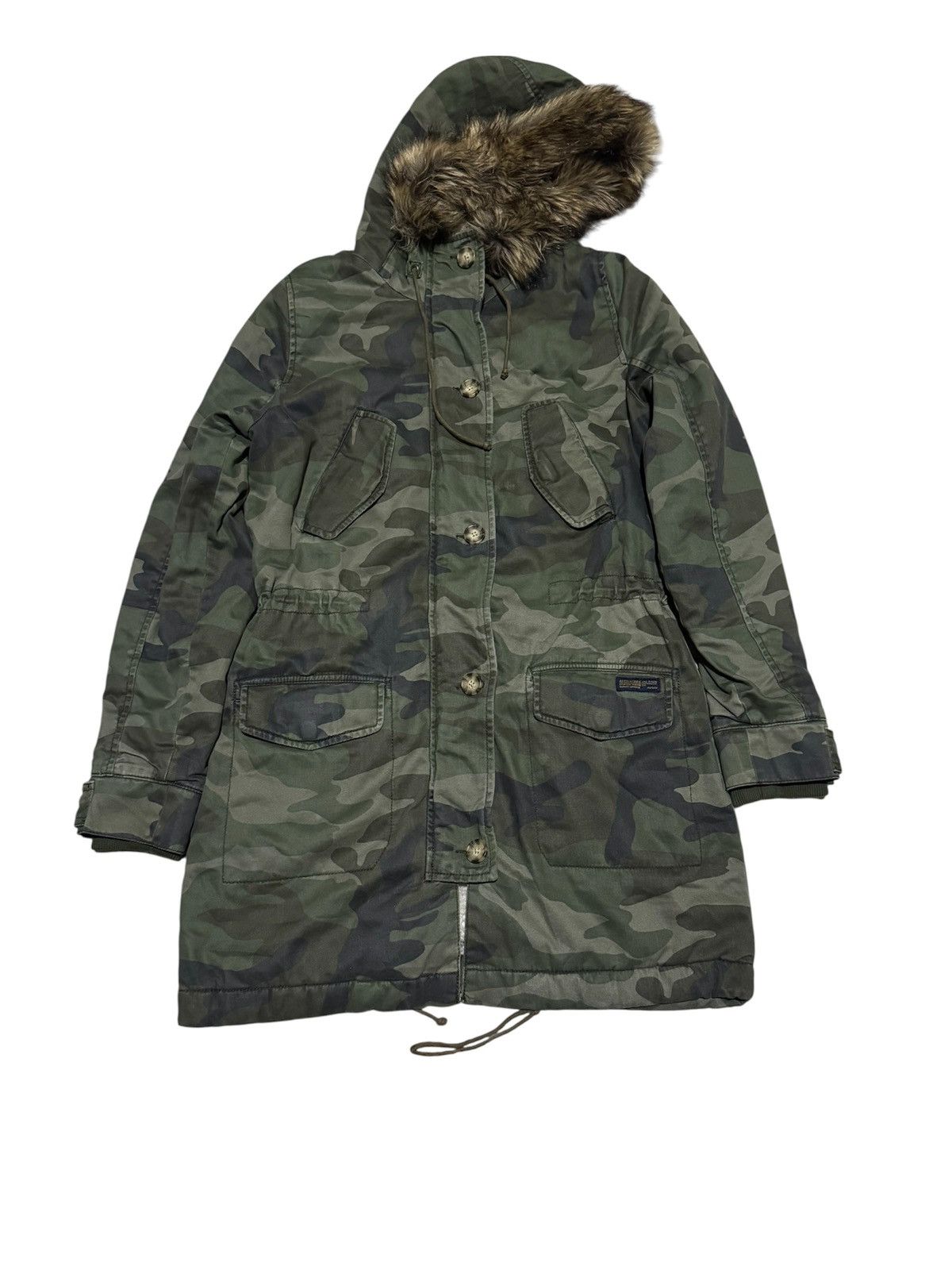 14th Addiction Vtg Faux Fur Parka Hoodie Sherpa Lined Twill Abercrombie Size US S / EU 44-46 / 1 - 3 Thumbnail