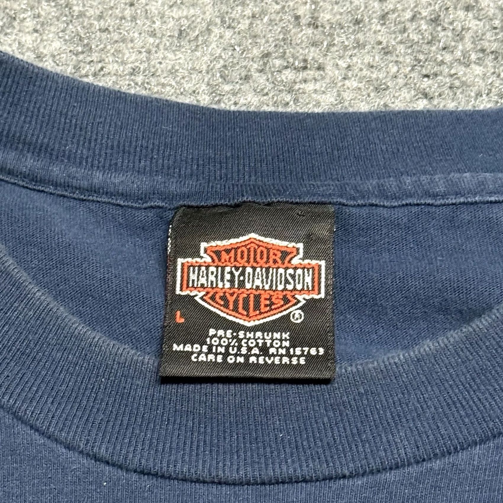 Harley Davidson Harley-Davidson Shirt Mens L Blue Alberta Canada Skull 1997 VTG 90s USA Hanes Beefy-T Size US L / EU 52-54 / 3 - 5 Thumbnail