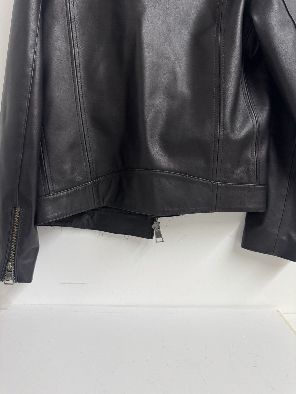 Karl Lagerfeld Karl Lagerfeld Black Leather Moto Jacket Size M Size US M / EU 48-50 / 2 - 15 Thumbnail
