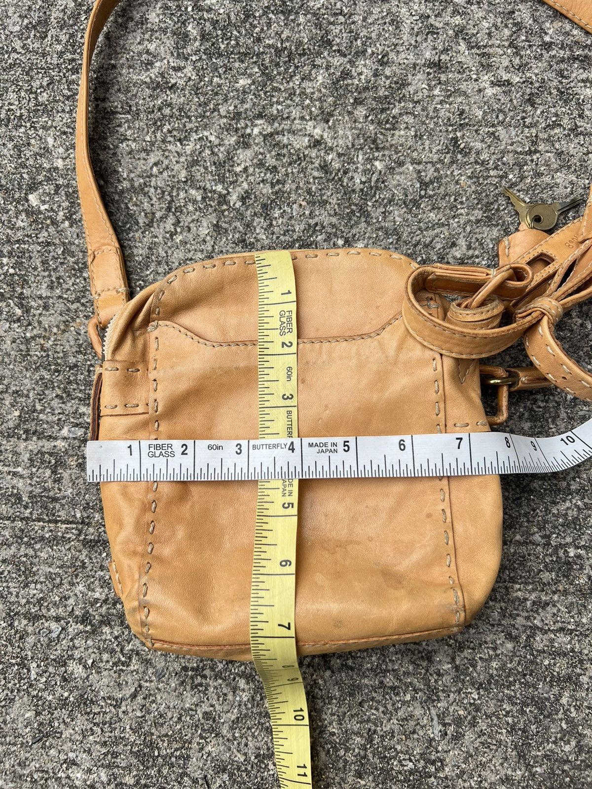 Leather Genten Japan Distressed Patina Leather Sling Bag Size ONE SIZE - 20 Thumbnail