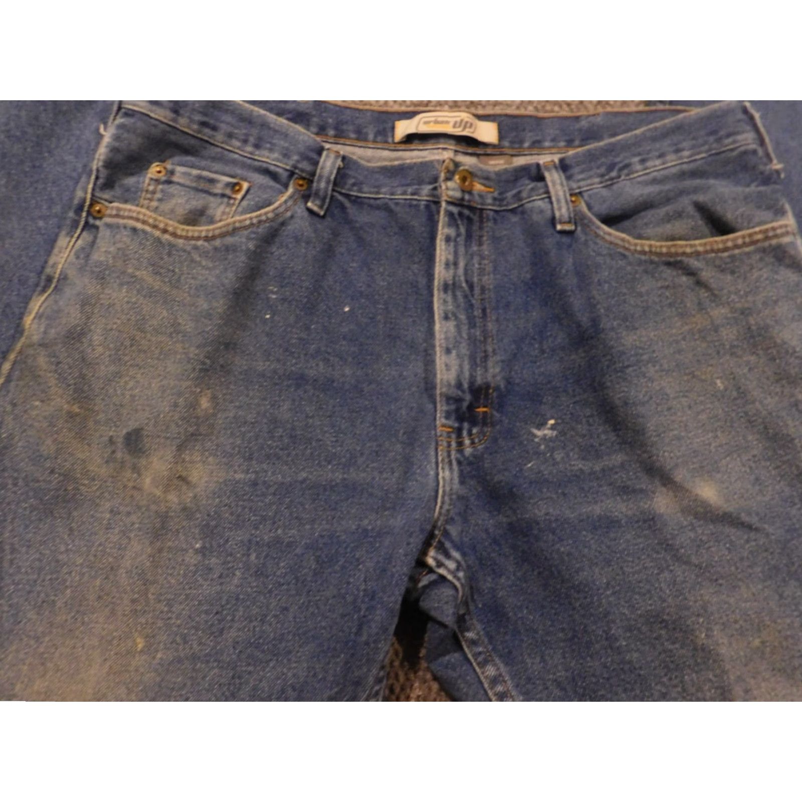 Vintage Urban Pipeline Jeans Mens 38x30 Blue Straight Classic Distressed Jeans 38 Regular Blue Denim Cotton Zip Men Straight 30 In Vintage No Mens Size US 38 / EU 54 - 2 Thumbnail