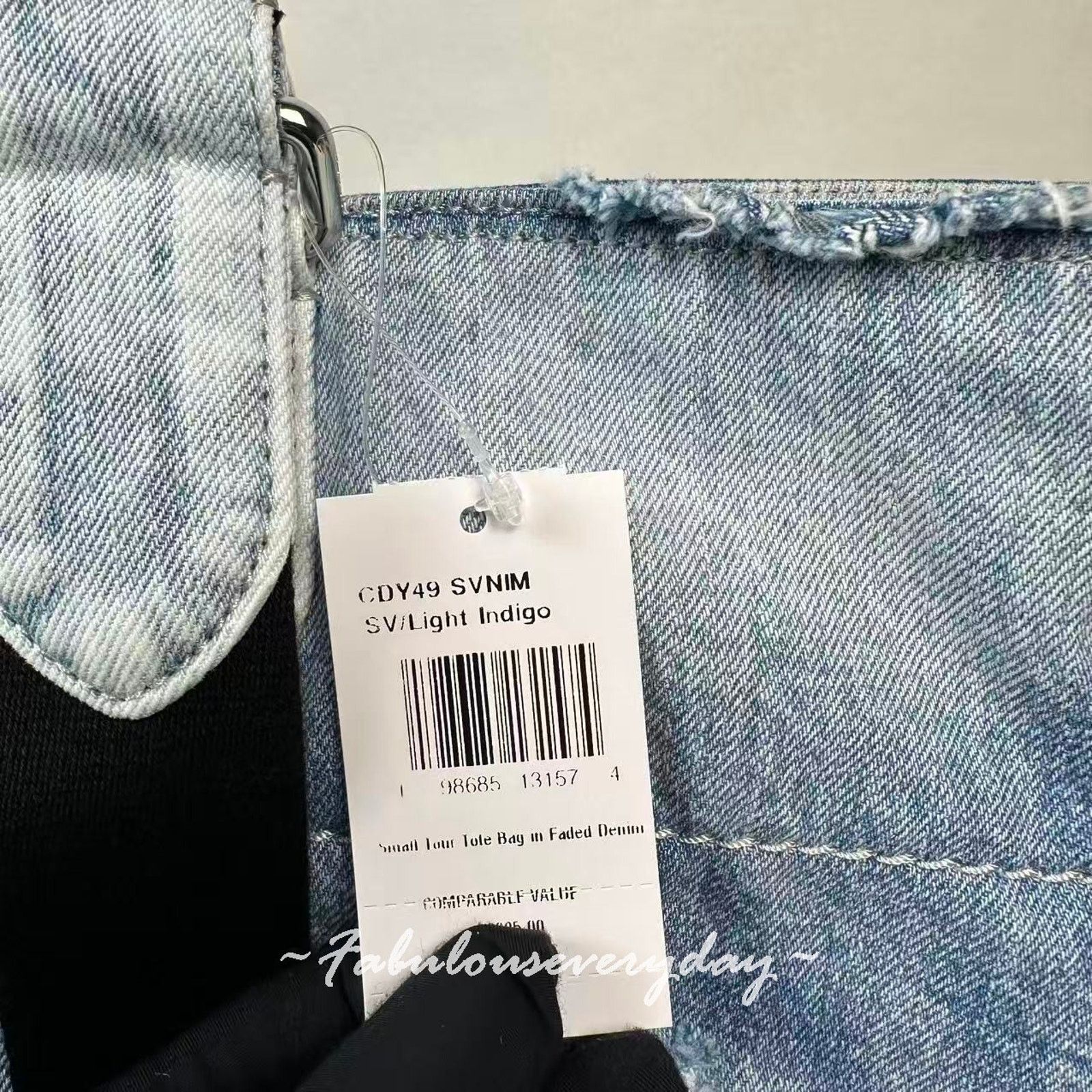 Coach Coach Men Small Tour Tote Loved Denim Charms Sv/Light Indigo Size ONE SIZE - 6 Thumbnail
