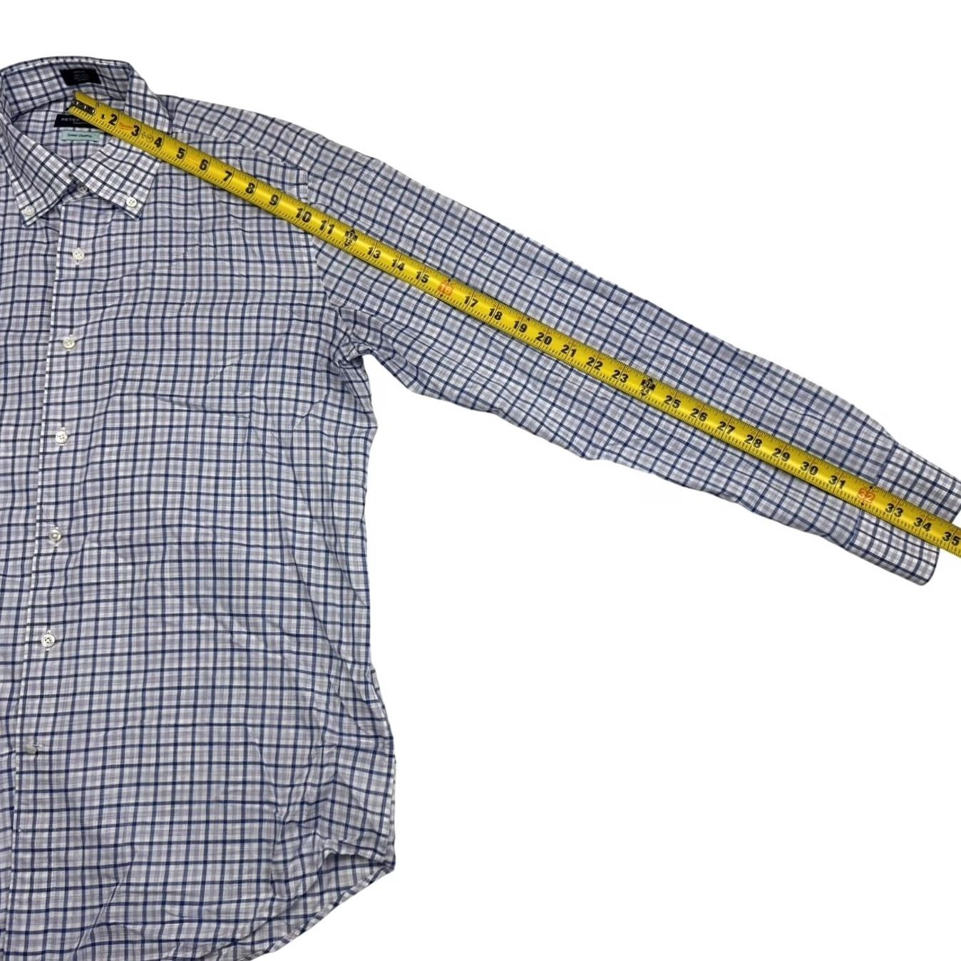 Peter Millar Peter Millar Men's Cotton Summer Chambray L/S Button Shirt Blue Medium Size US M / EU 48-50 / 2 - 6 Thumbnail