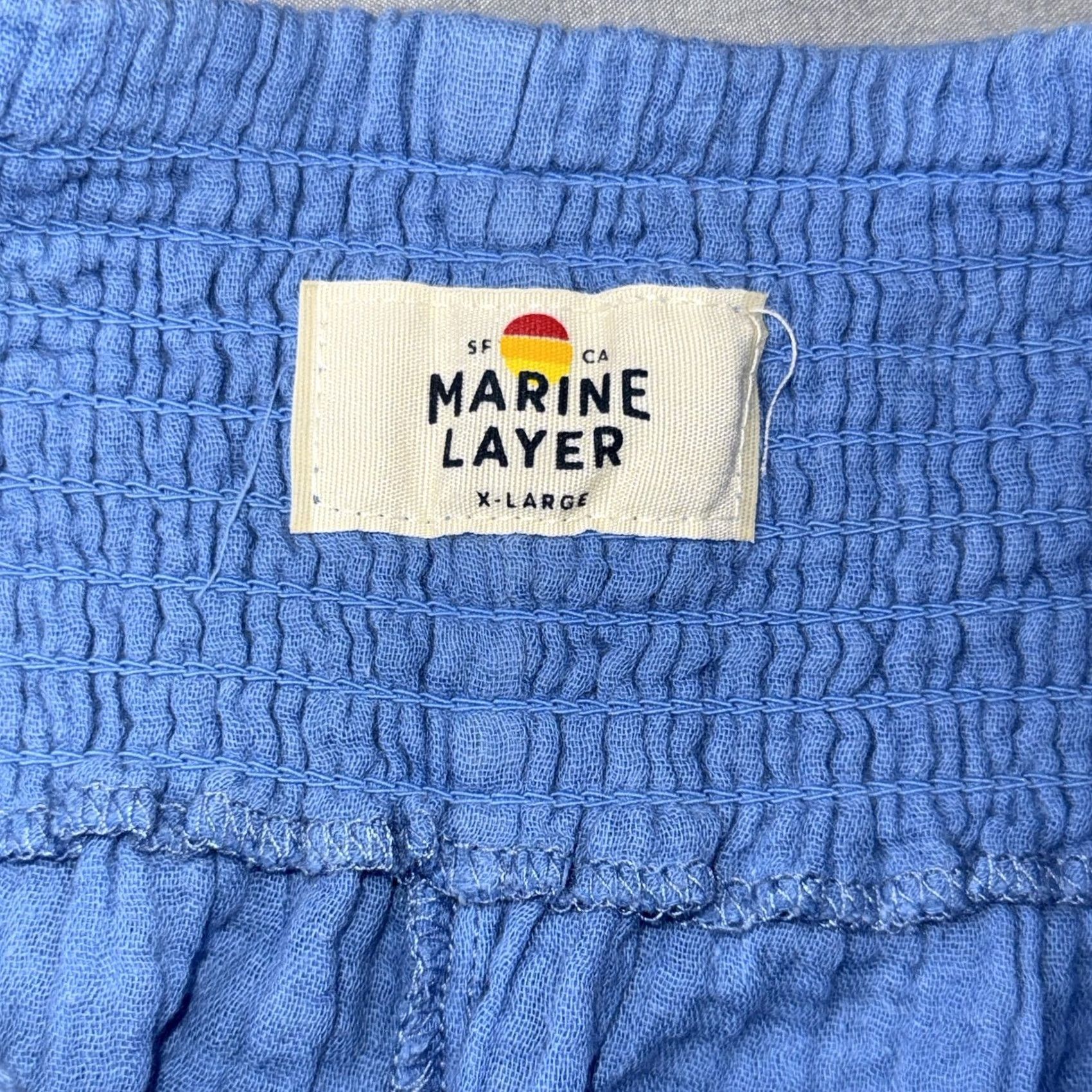 Marine Layer Marine Layer Womens XL Blue Gauze Cotton Elastic Waist Summer Casual Shorts Size 40" / US 18 - 3 Thumbnail