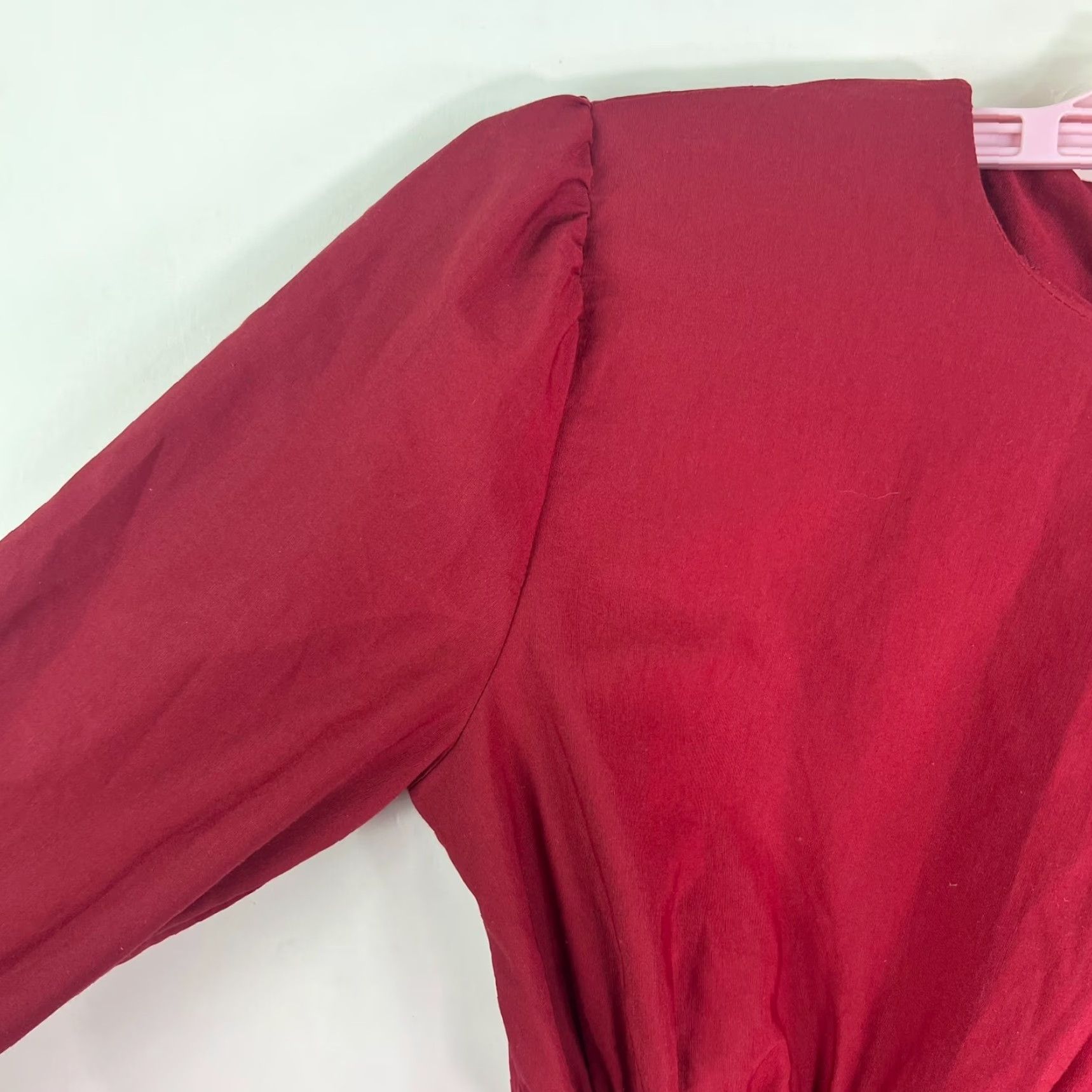 Vintage VINTAGE Sahra ButiK Modest Tie Cotton Long Sleeve Dress Womens M Red Size M / US 6-8 / IT 42-44 - 3 Thumbnail