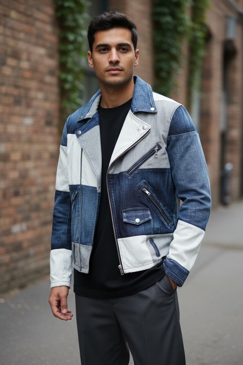 semanticdesign FYE🔥SEMANTIC DESIGN Designer Grunge Patchwork Denim Jacket Size US M / EU 48-50 / 2 - 1 Thumbnail