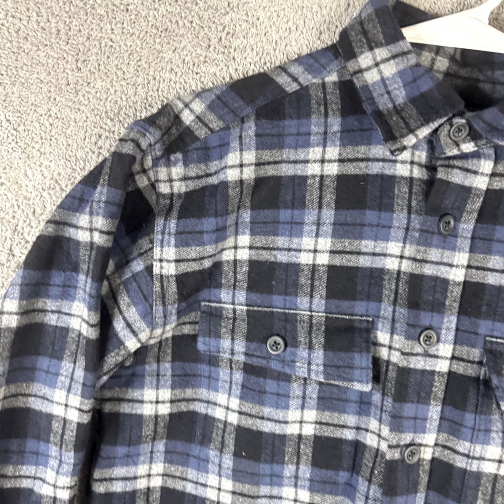 Vintage L.L. Bean Shirt Mens Small Blue Plaid Chamois Flannel Button Front Long Sleeve Size US S / EU 44-46 / 1 - 5 Thumbnail