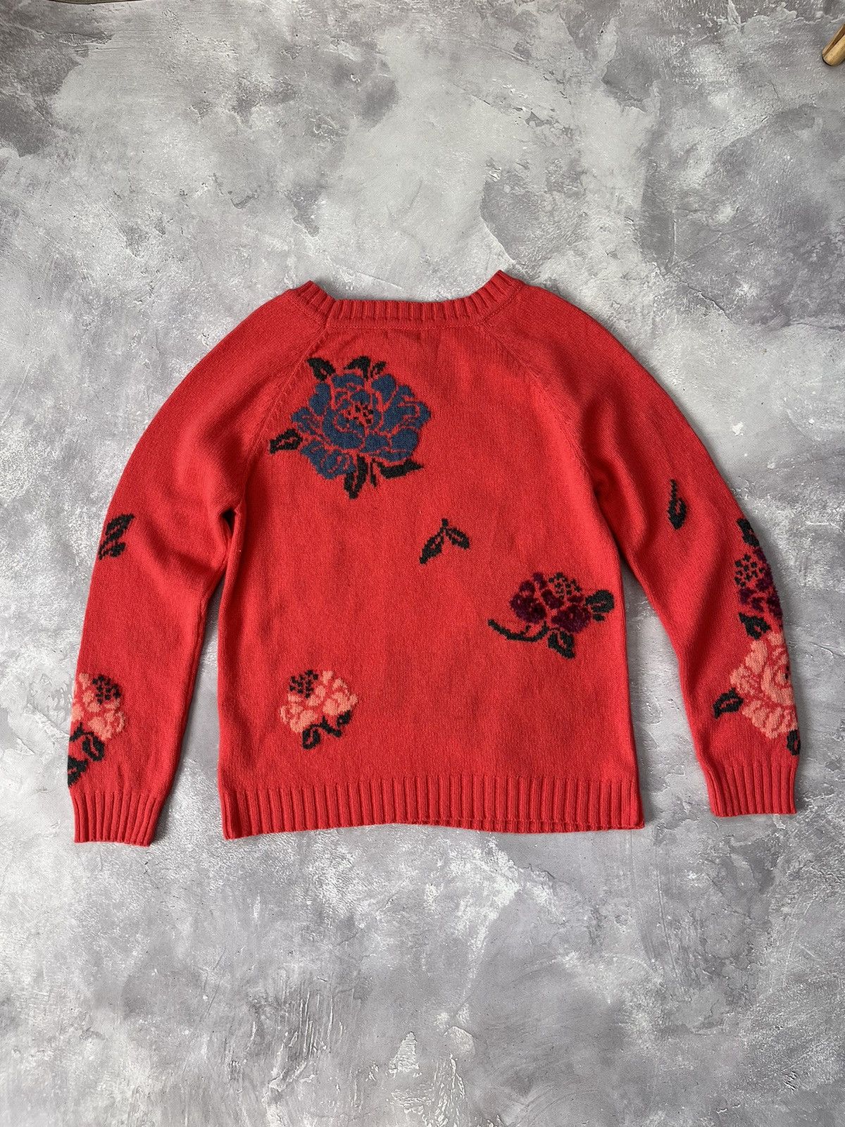 Other Womens Wool Sweater Ivko Size 36 Coral Flower Pattern Size XS / US 0-2 / IT 36-38 - 2 Thumbnail