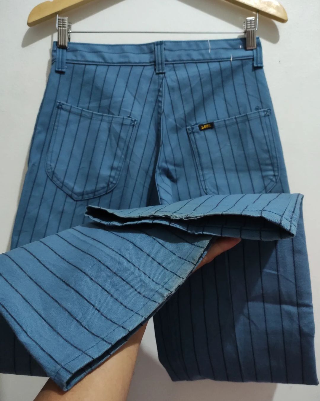 Lee Vintage 1960s Lee Striped Bell Bottom Flared Jeans Size US 29 - 7 Thumbnail