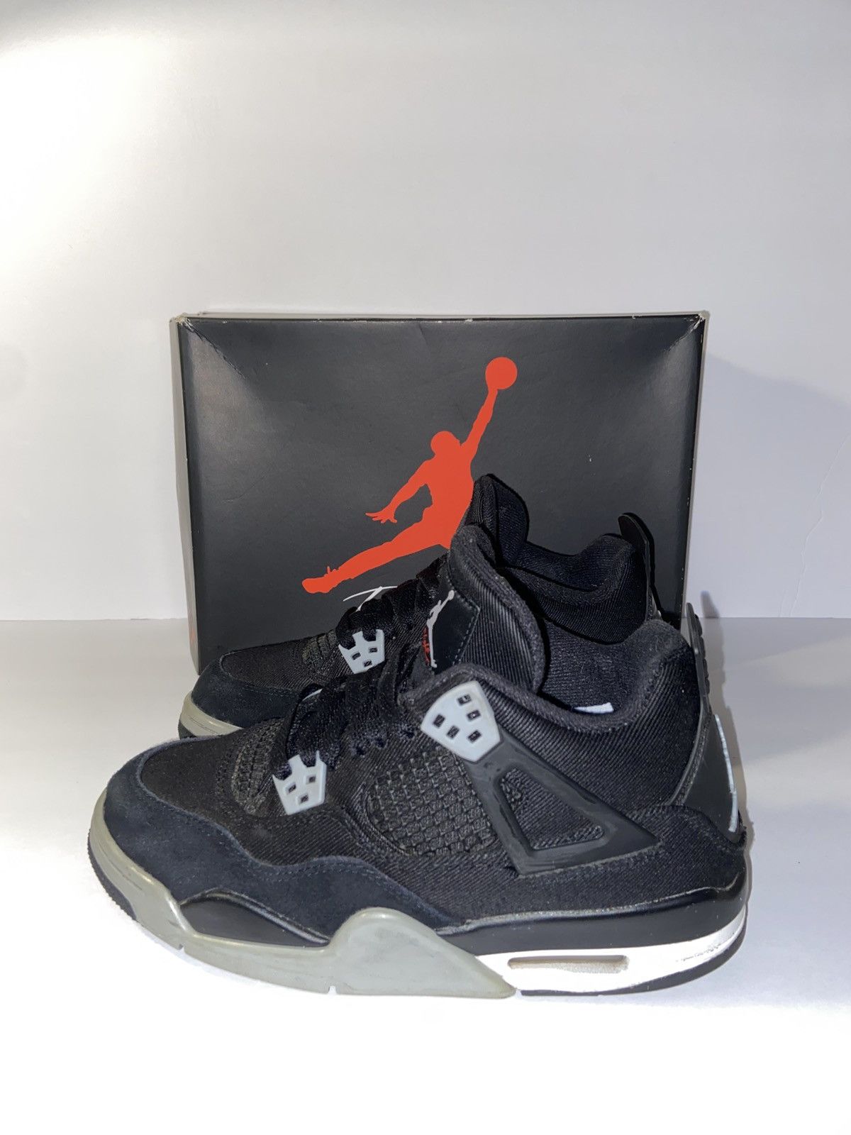 Jordan Brand Jordan 4 Retro Black Canvas (GS) US 6.5Y Used Size US 6.5 / EU 39-40 - 3 Thumbnail