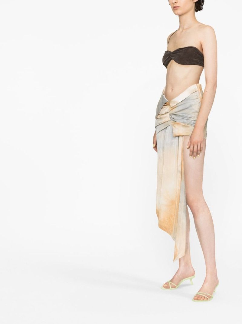 Off-White o1y1225 Maxi Skirt in Camel/Light Blue Size 26" / US 2 / IT 38 - 4 Thumbnail