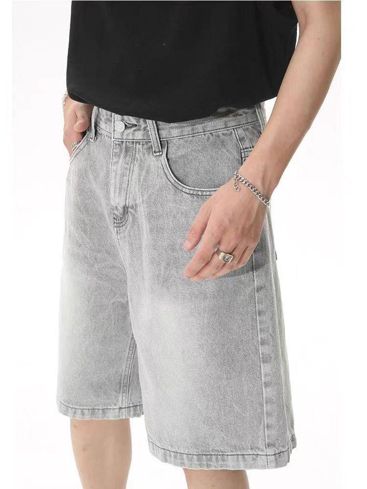 Jean × Vintage Faded Gray Washed Loose Fit Denim Shorts Size US 34 / EU 50 - 3 Thumbnail