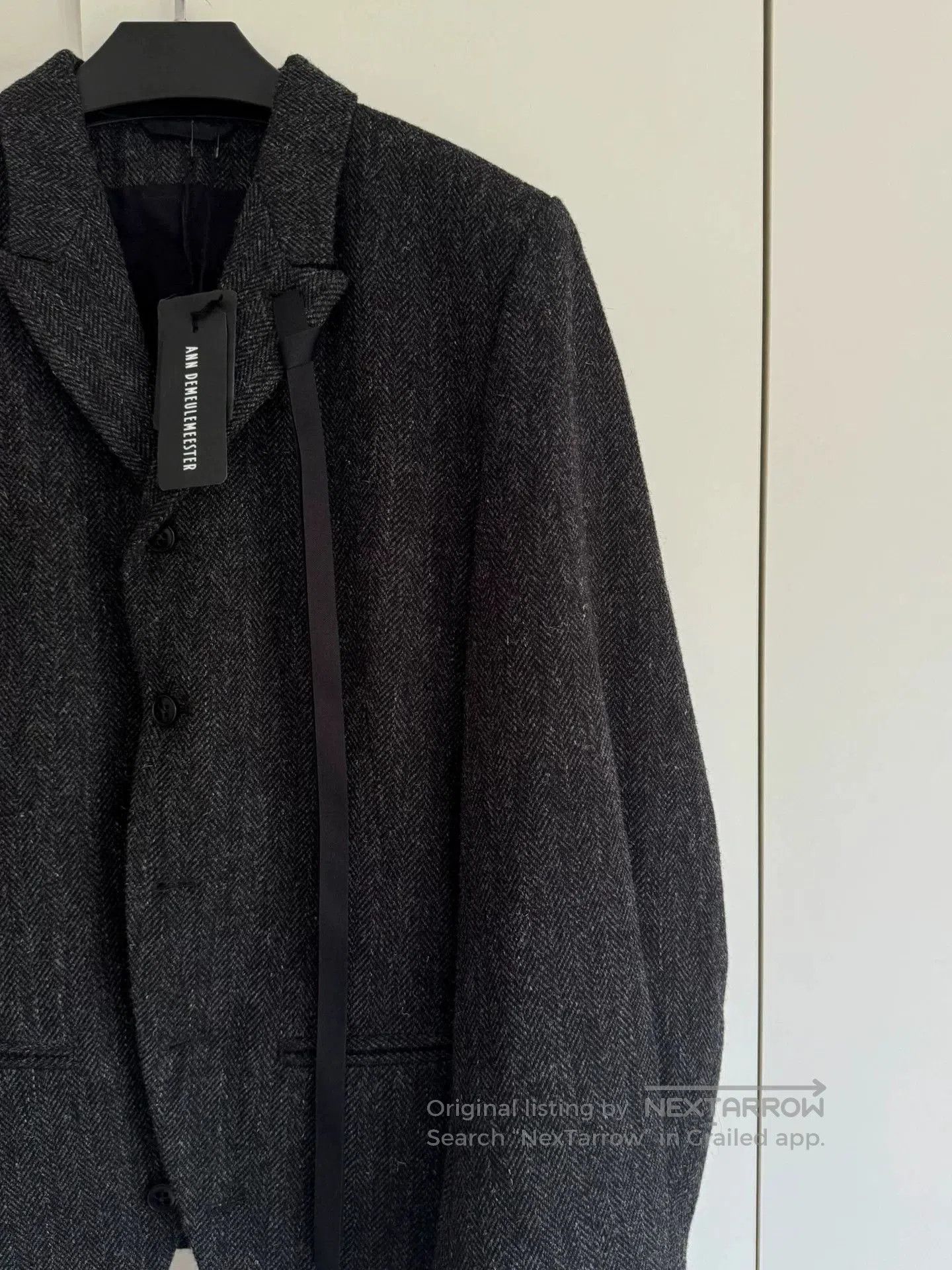 Ann Demeulemeester Ann Demeulemeester Gray Herringbone Blazer. Size US XS / EU 42 / 0 - 6 Thumbnail