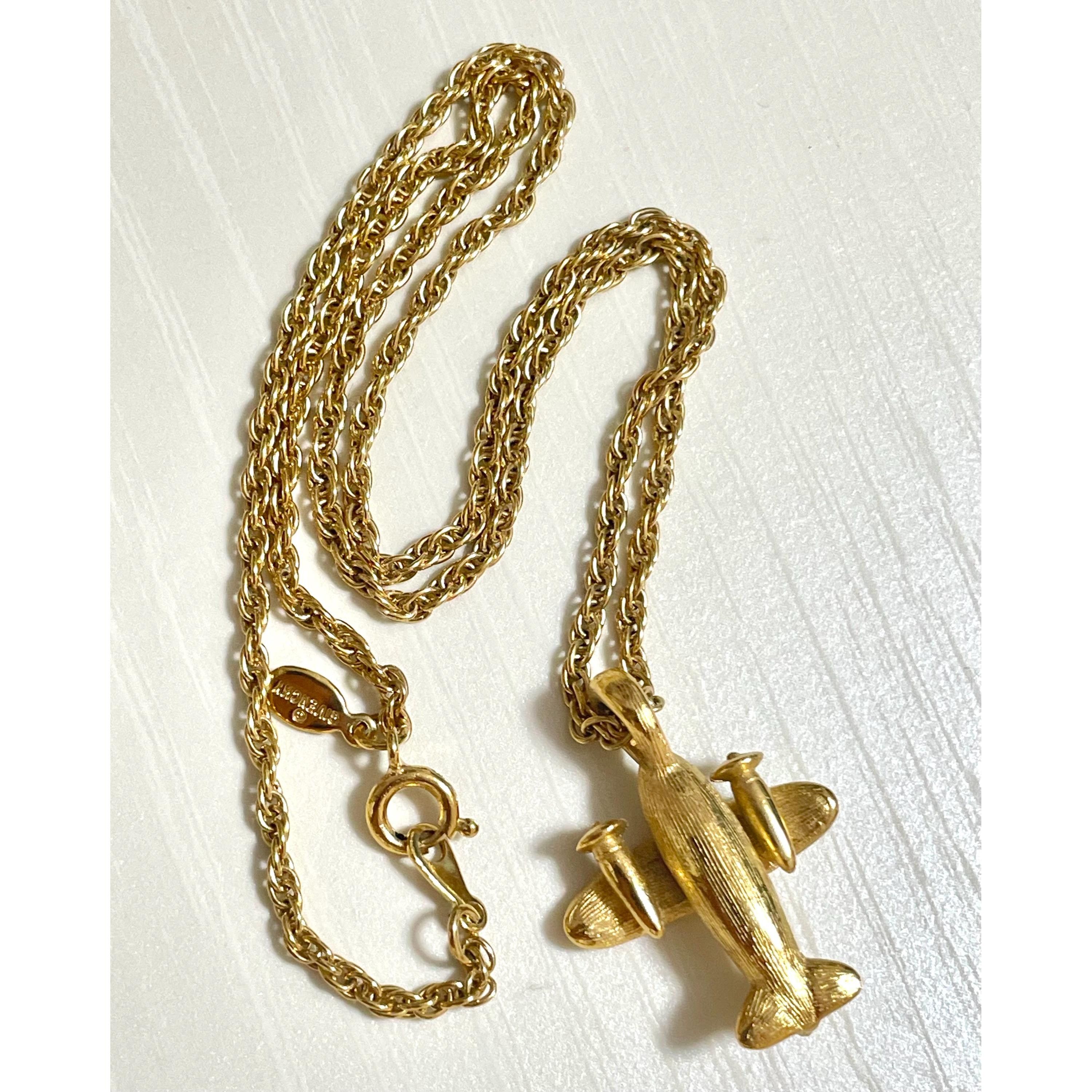 Givenchy Vintage Givenchy golden chain necklace with airplane top Size ONE SIZE - 4 Thumbnail