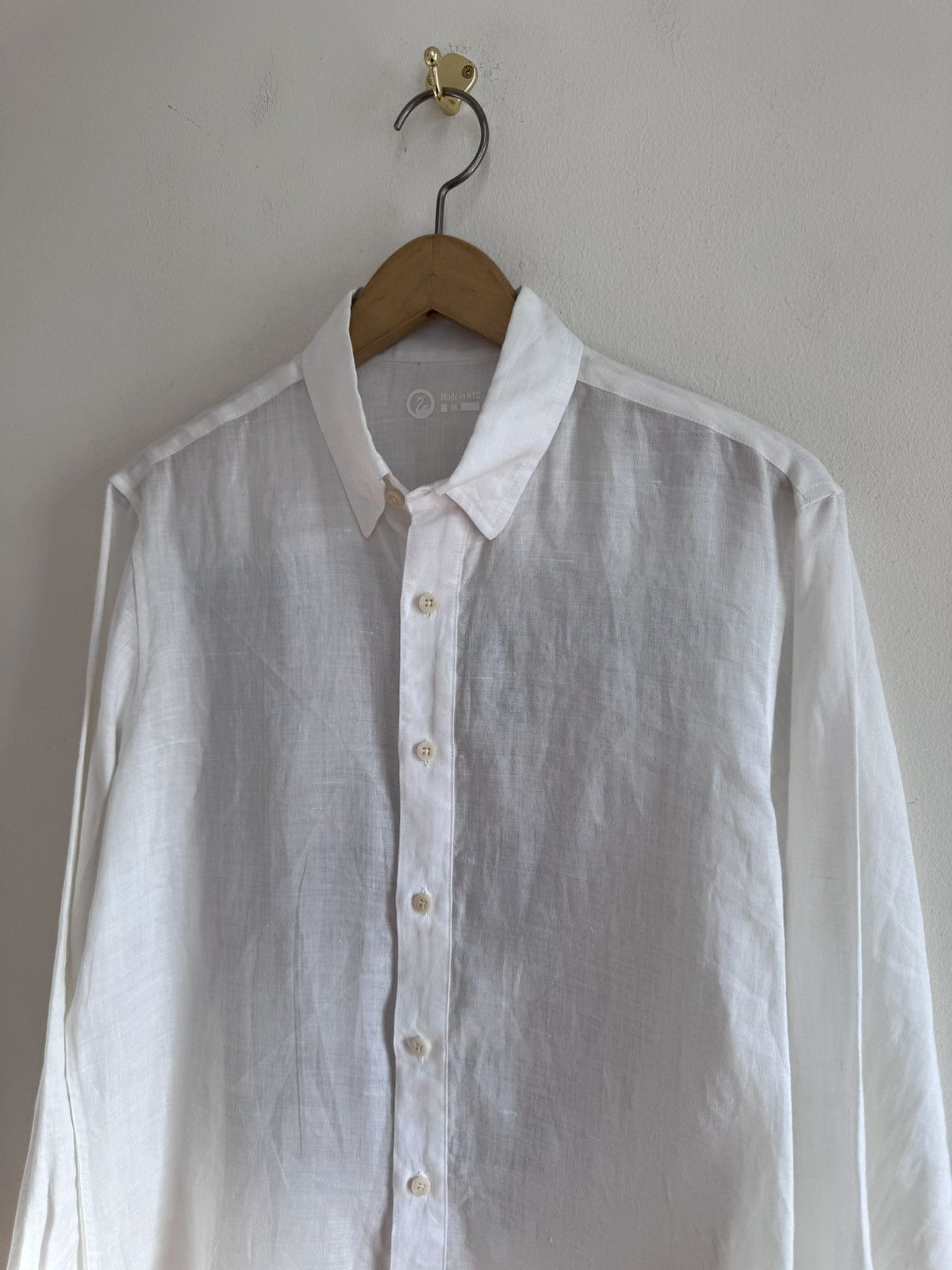 Outlier Outlier NYC Linen Shirt Custom Printed Sample White Size M Size US M / EU 48-50 / 2 - 2 Thumbnail