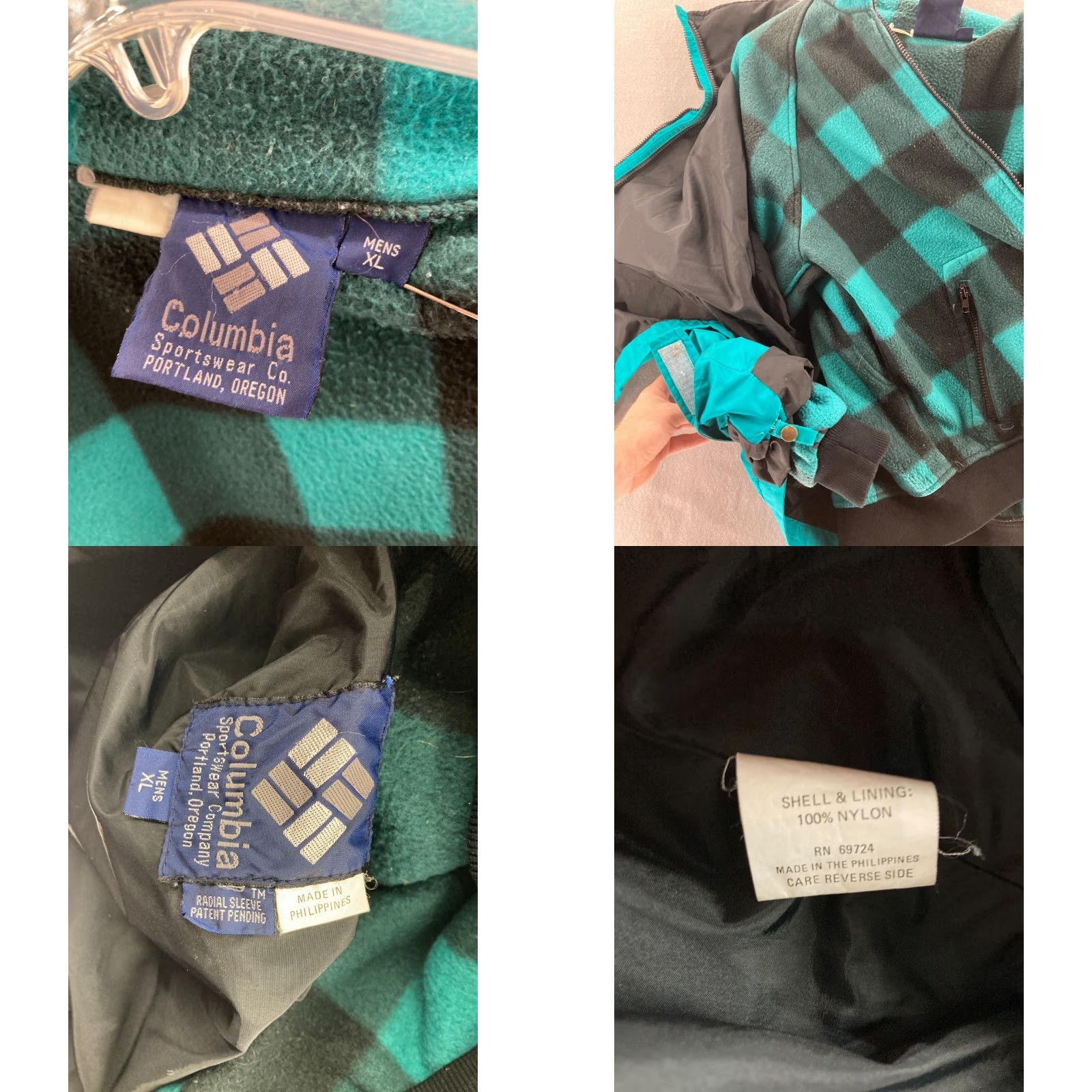 Vintage VINTAGE Columbia Coat Mens XL Blue 90s Bomber Jacket Lined Flannel Removable Inner Jacket Size US XL / EU 56 / 4 - 9 Thumbnail