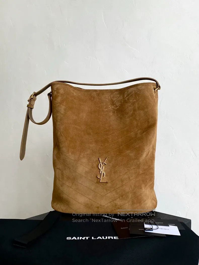 Yves Saint Laurent YSL Niki Suede Bucket Bag (Caramel Suede) Size ONE SIZE - 1 Thumbnail