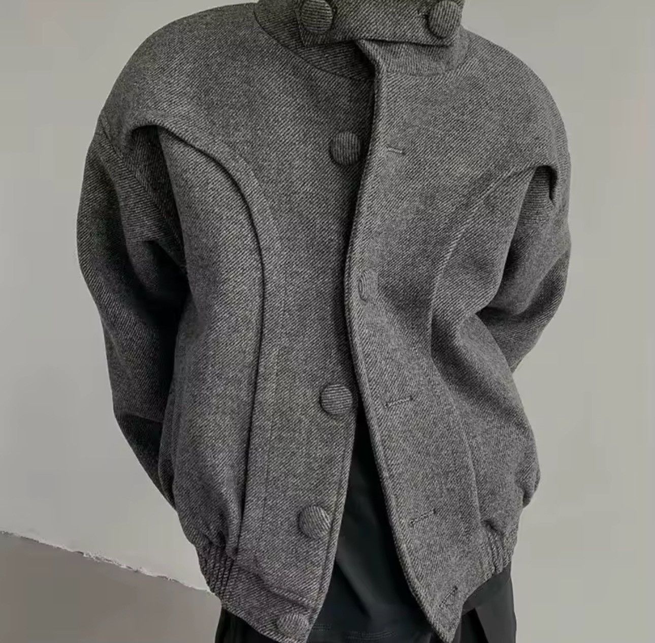 Other Retro Style Casual Y2k Gray Coat Turtleneck Bomber Size US M / EU 48-50 / 2 - 1 Thumbnail