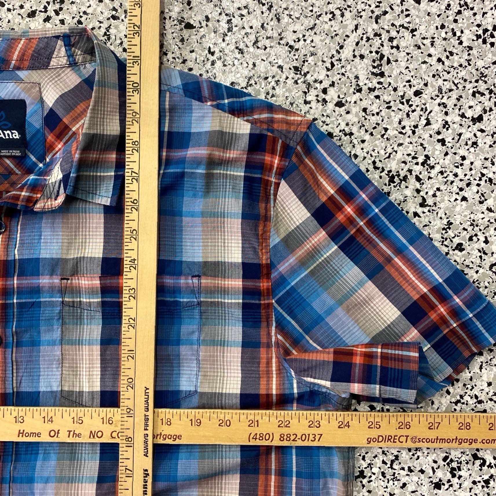 Prana Prana Shirt Mens XL Blue Red Plaid Short Sleeve Button Up Casual Cotton Shirt Size US XL / EU 56 / 4 - 3 Thumbnail