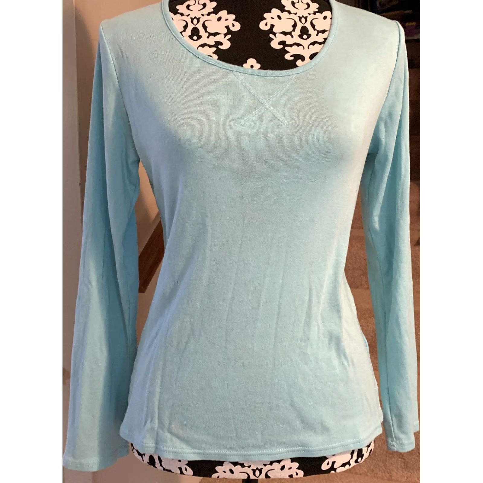 Liz Claiborne Liz Claiborne T-Shirt Long Sleeve Blue Womens M Size M / US 6-8 / IT 42-44 - 2 Thumbnail