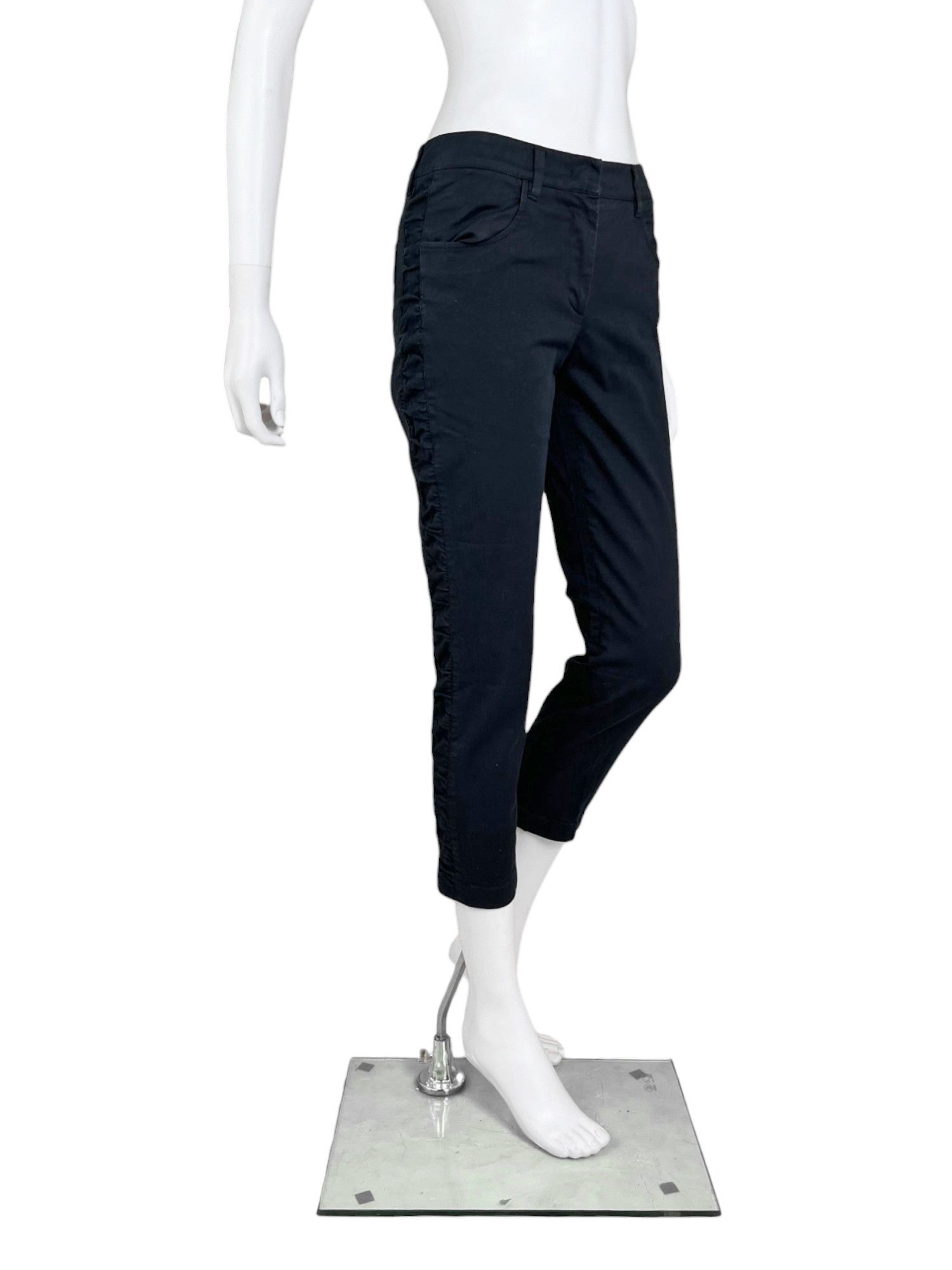 Prada F/W 2007 Curly Black Capri Pants Size 27" / US 4 / IT 40 - 2 Thumbnail