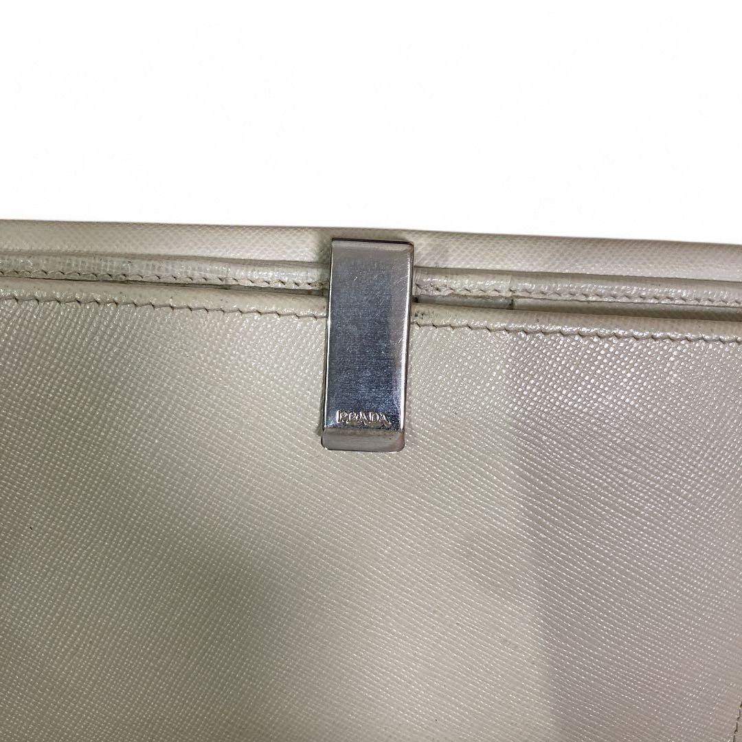 Prada Prada - Saffiano White Beige Leather Wallet Bifold Cardhold Size ONE SIZE - 5 Thumbnail