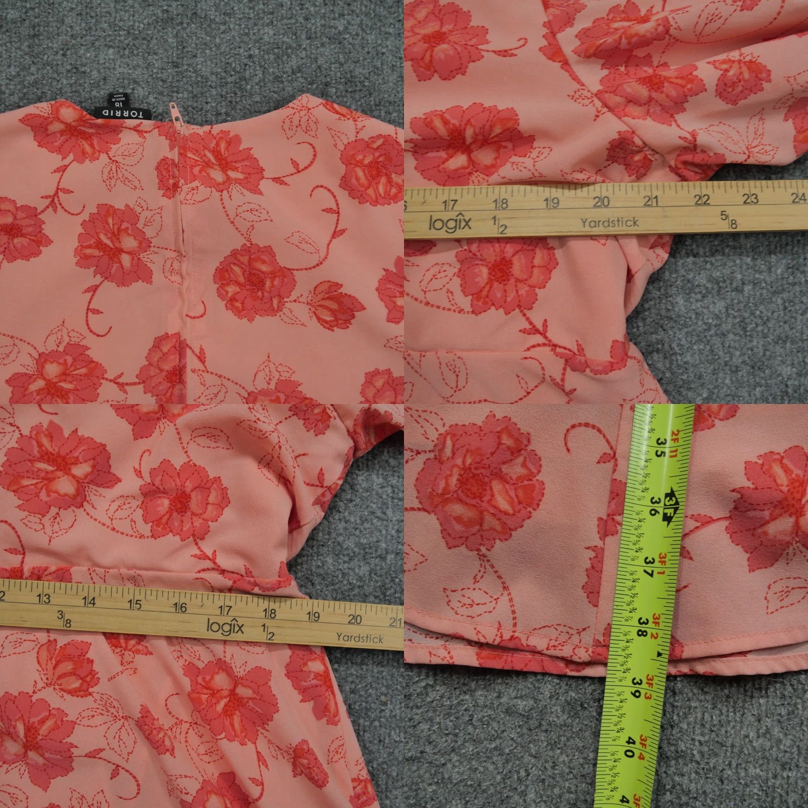 Torrid Torrid Dress Womens 18 Flowers Floral Print Wrap Short Sleeve V-Neck Pink Polyester Plus Size 18 Fit & Flare Floral Summer Spring Womens Size XXL / US 16-18 / IT 52-54 - 8 Thumbnail