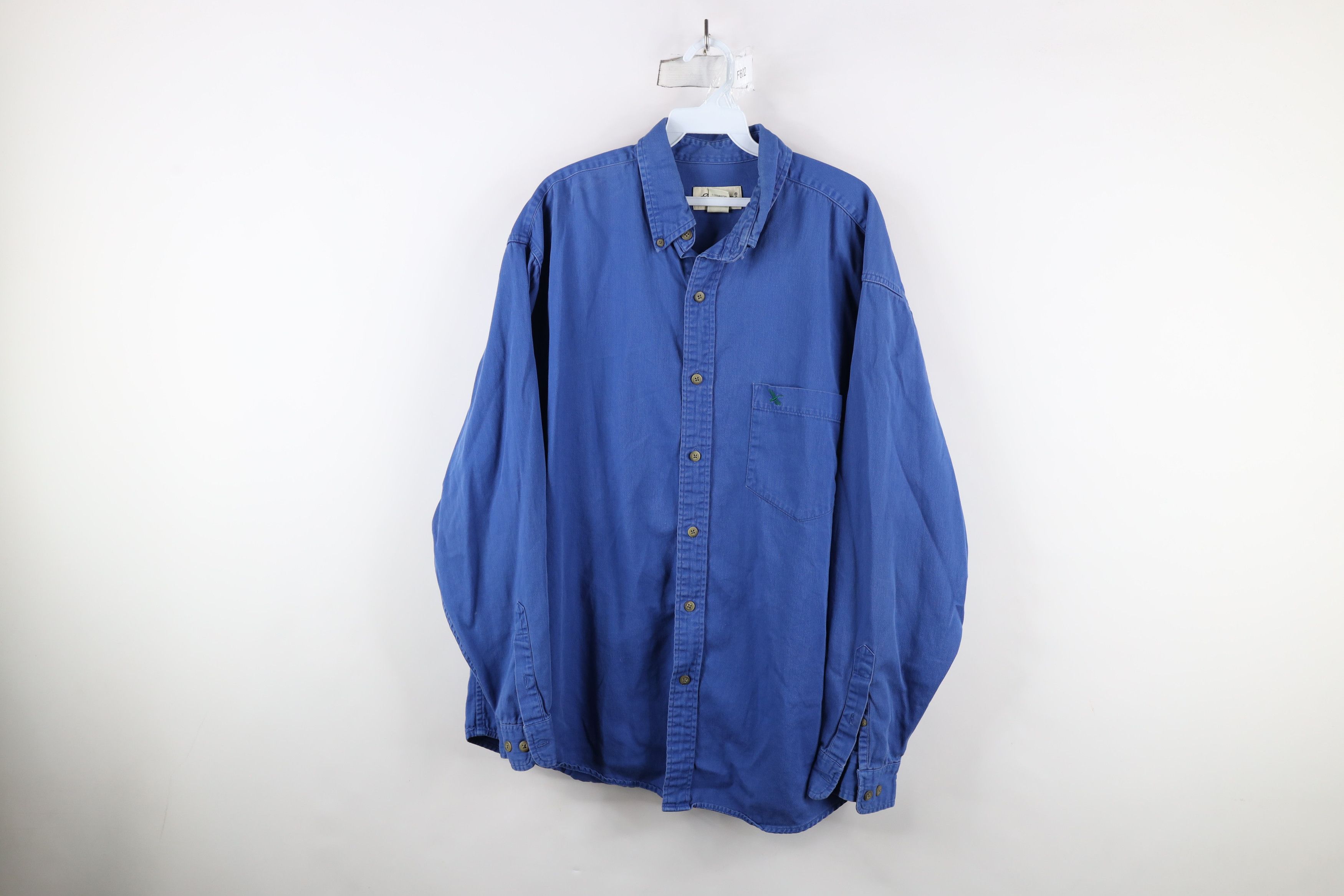 Eddie Bauer × Vintage Vintage 90s Eddie Bauer Cotton Oxford Button Down Shirt Blue Size US L / EU 52-54 / 3 - 1 Thumbnail