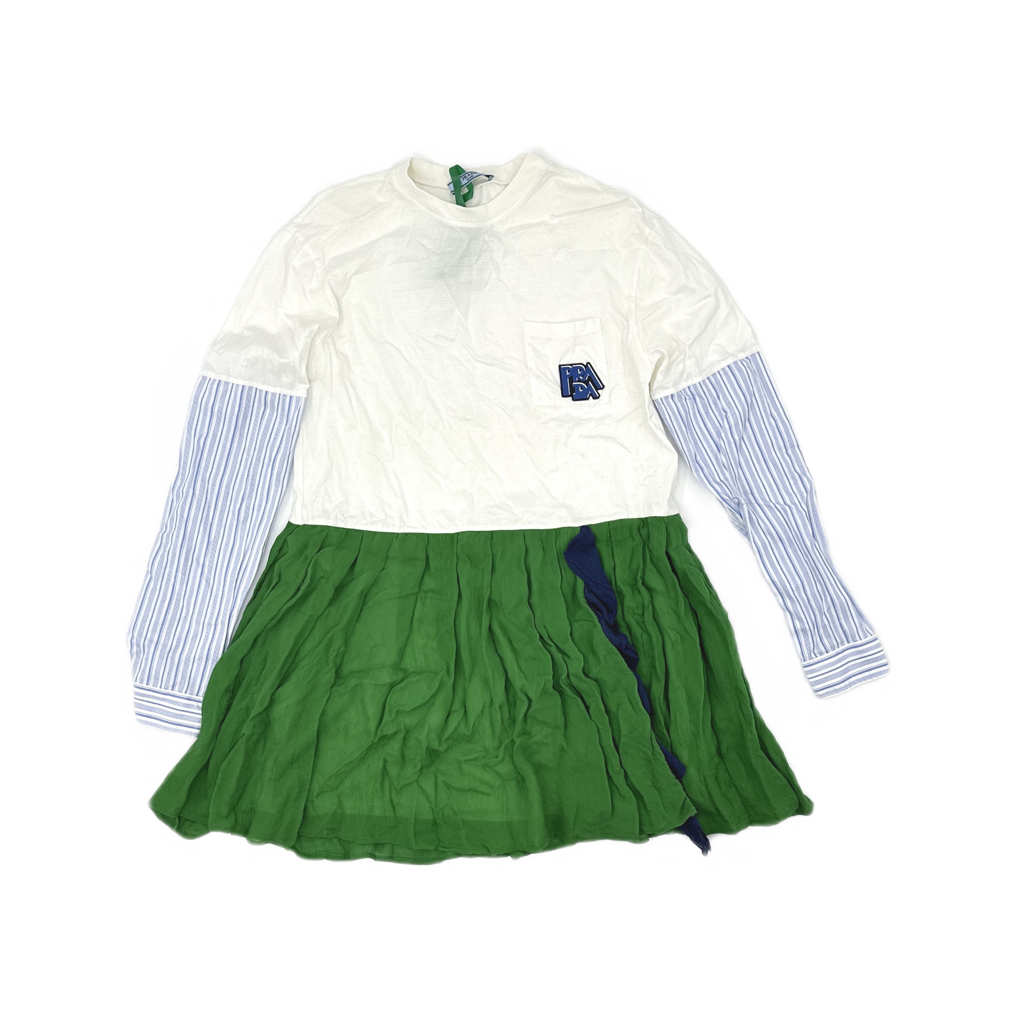 Prada Prada Logo Patch Colorblock Mini Dress Size XS Size XS / US 0-2 / IT 36-38 - 1 Thumbnail