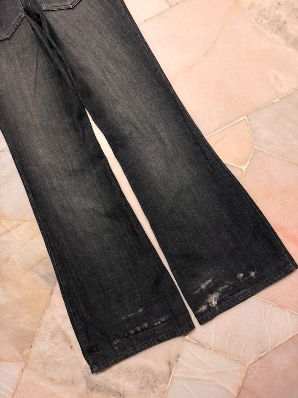 Tornado Mart 💥BELL BOTTOM💥BAGGY FLARE STEEPLE JACK MUDWASH DISTRESSED Size US 28 / EU 44 - 17 Thumbnail