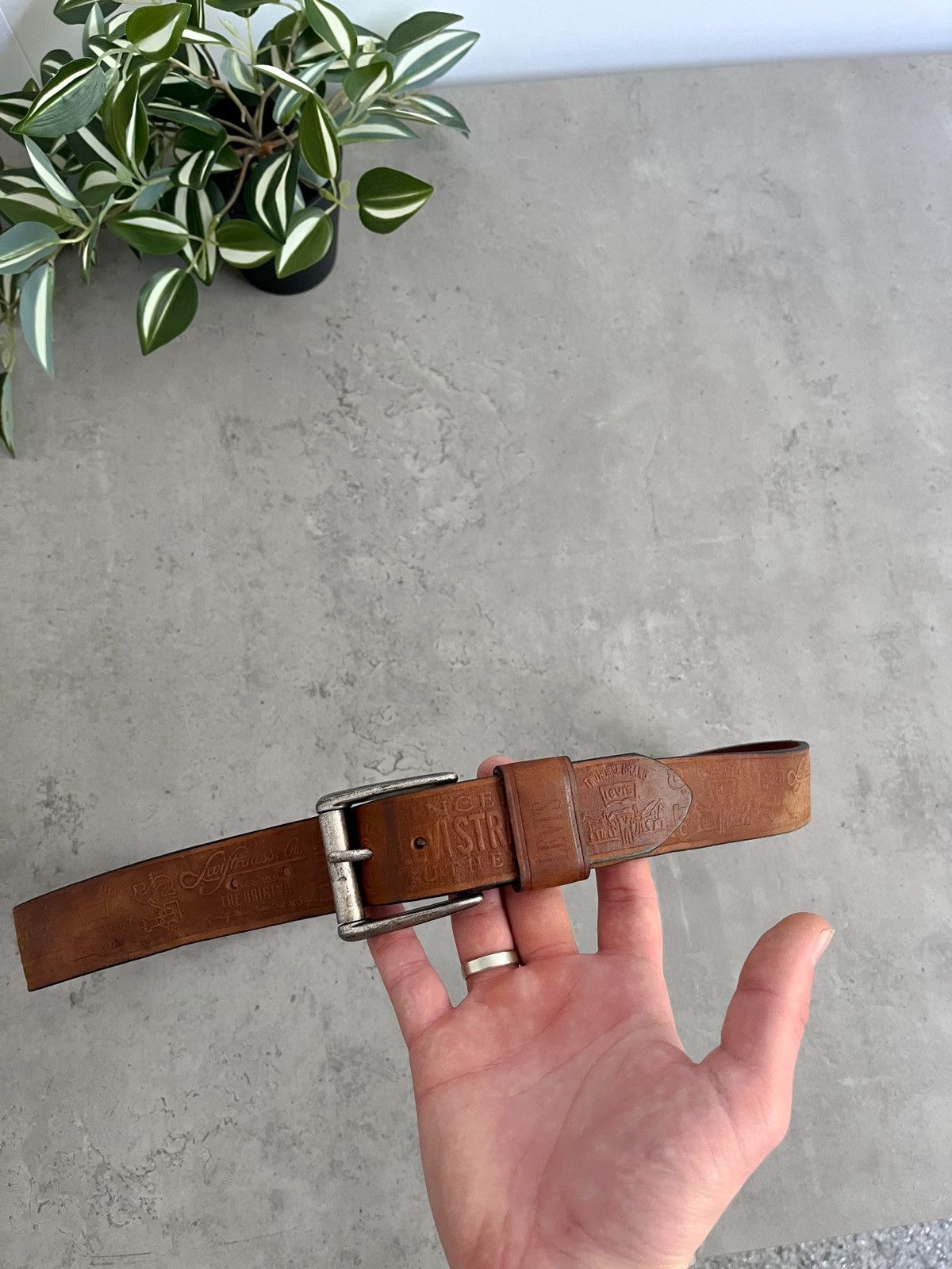 Levi's × Levi's Vintage Clothing Levi’s Leather Belt made in USA size 36/90 Size 36 - 4 Thumbnail
