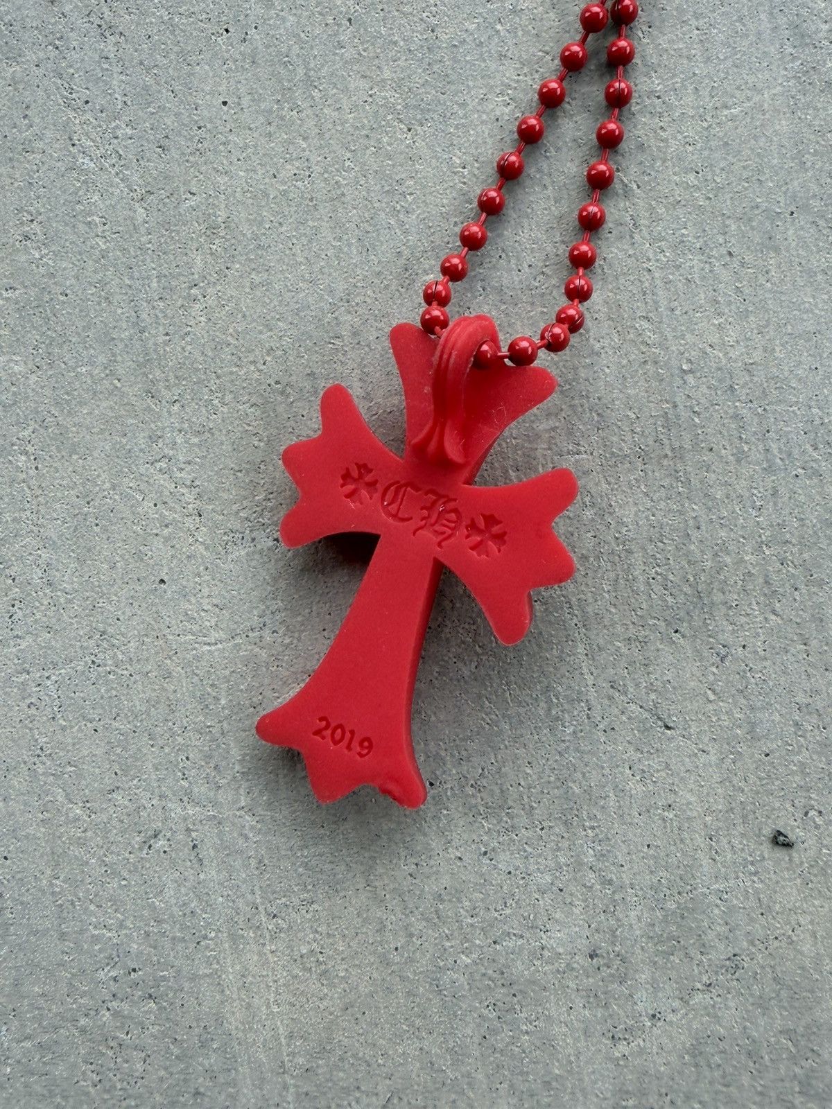 Chrome Hearts Chrome Hearts Silichrome Cross Necklace Red Brand New Size ONE SIZE - 3 Thumbnail