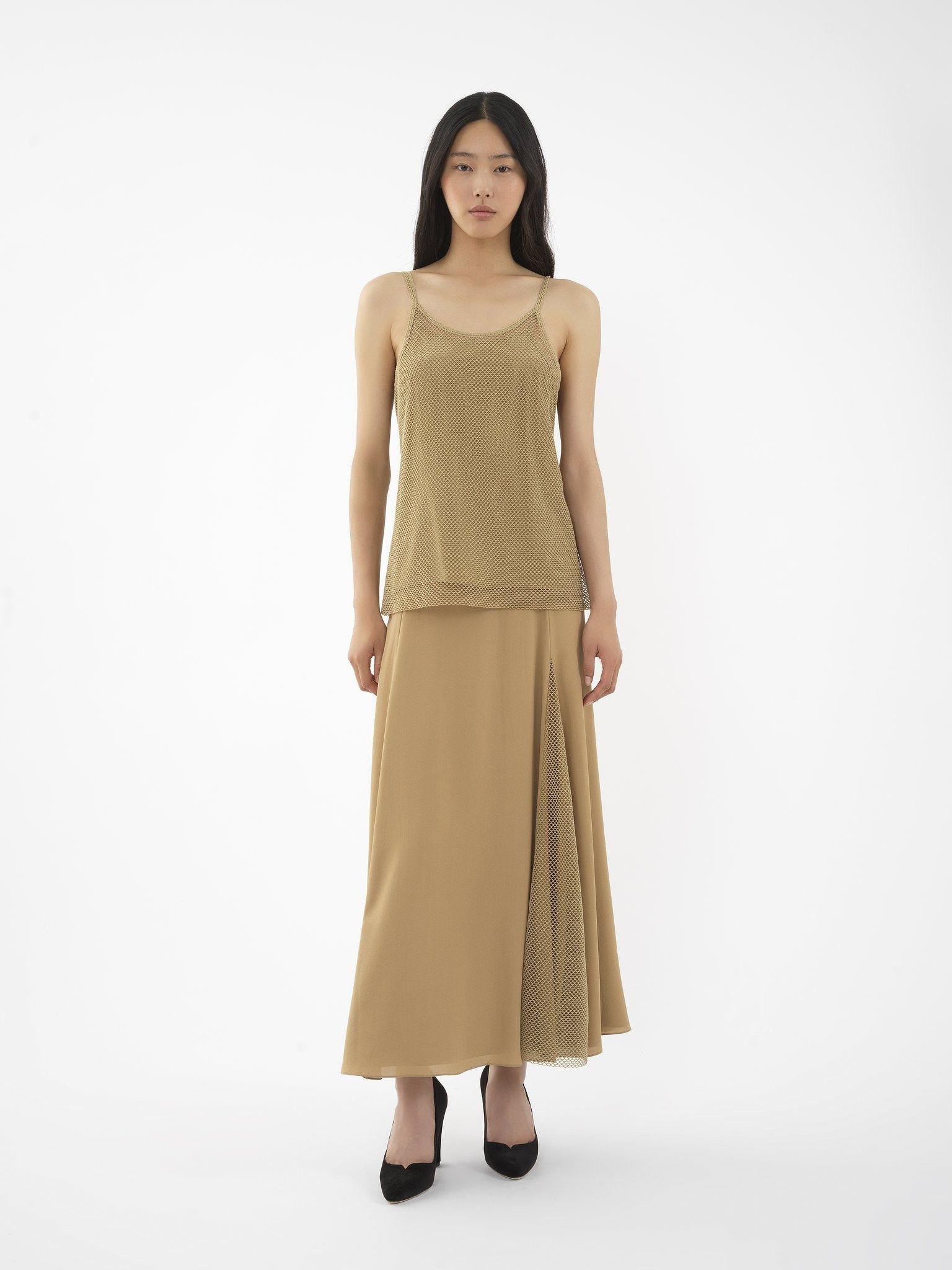 Chloe o1loc1c0325 CHC24 Midi Skirt in Brown Size 28" / US 6 / IT 42 - 2 Thumbnail