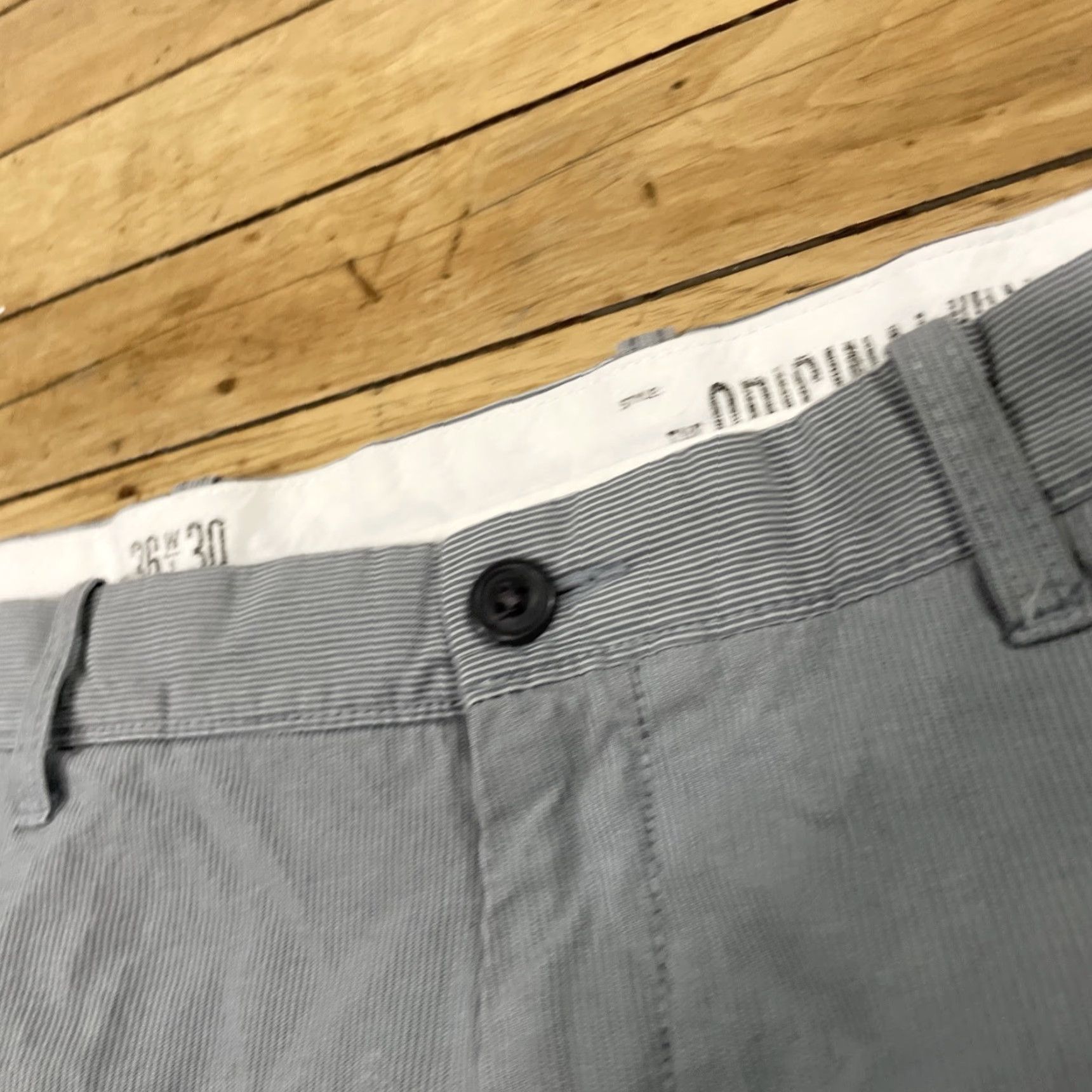 Gap GAP Pants Men 36x30 Pinstripe Chino Straight Blue White Light Navy Khakis Preppy USA Vintage Size US 36 / EU 52 - 4 Thumbnail