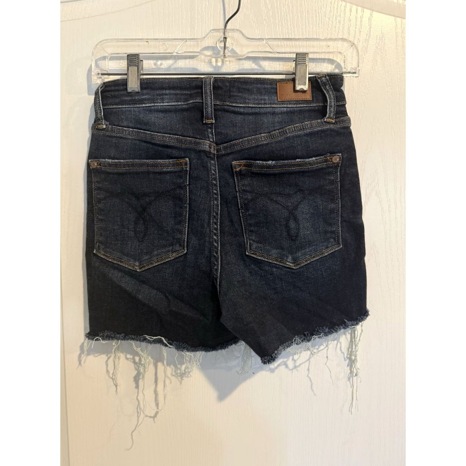 Denime Judy Blue Shorts Denim High-waisted Button Fly Distressed Raw Hem Small S Blue Cut-Off Women Size 28" / US 6 / IT 42 - 3 Thumbnail