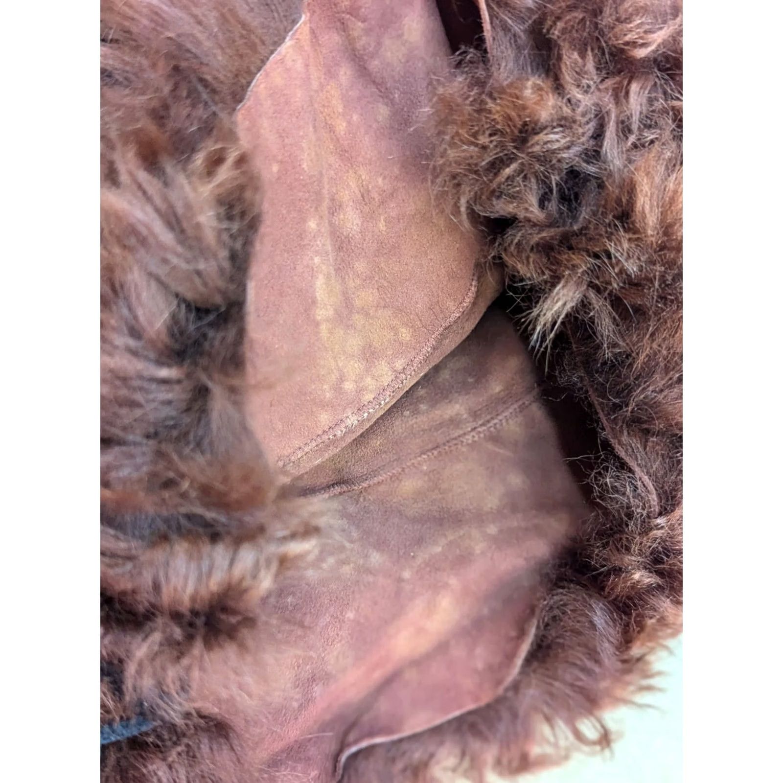 Vintage CALA JADE Beanie Hat One Size Fur Leather Brown Womens Ladies Classic Solid Knit Cap - Vintage: No Size ONE SIZE - 6 Thumbnail