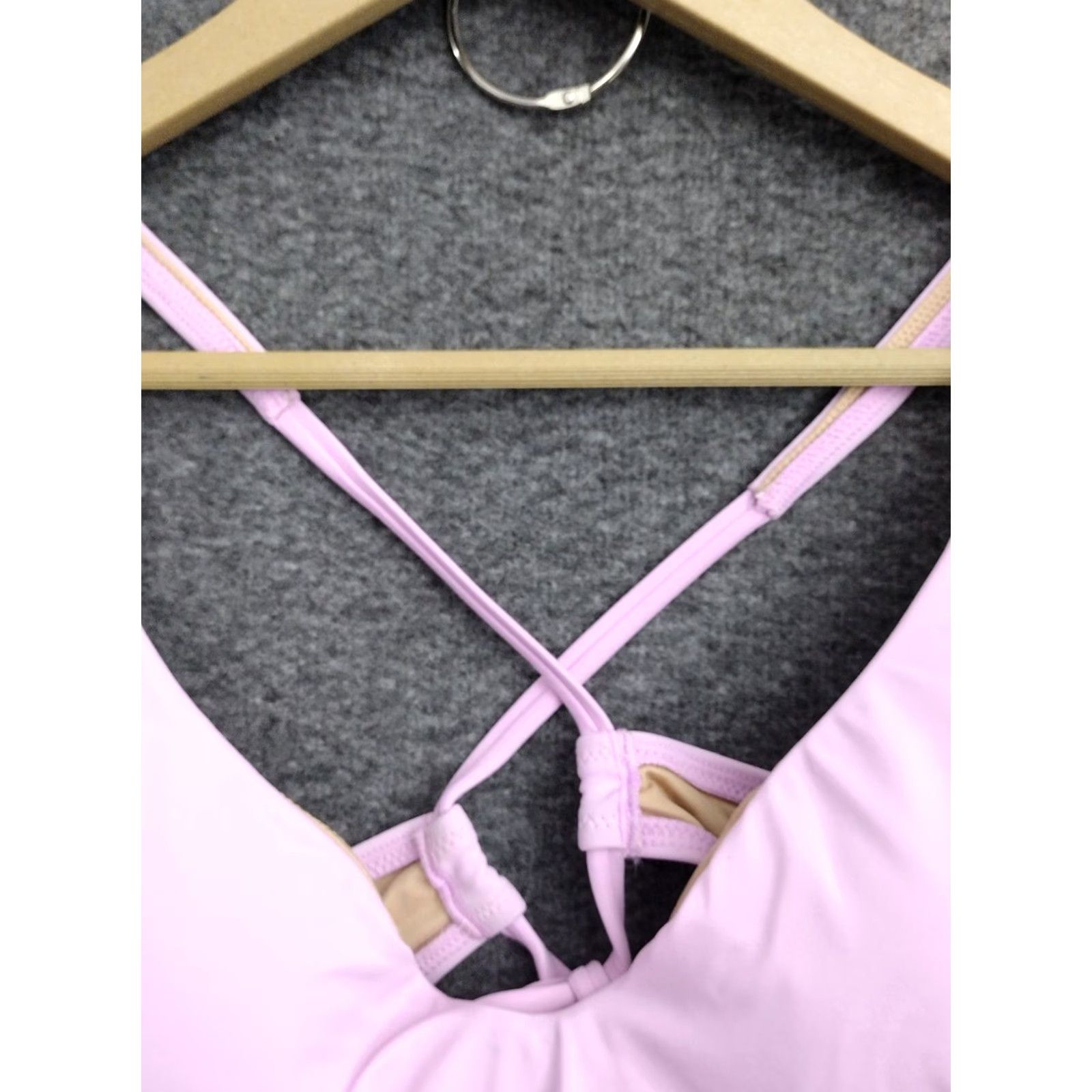 Vintage Shade & Shore Purple Front Tie Keyhole Spaghetti Bikini Top Padded 36B - Women's Swim Top, Purple, Lined, Nylon/Polyester/Spandex Size XS / US 0-2 / IT 36-38 - 7 Thumbnail